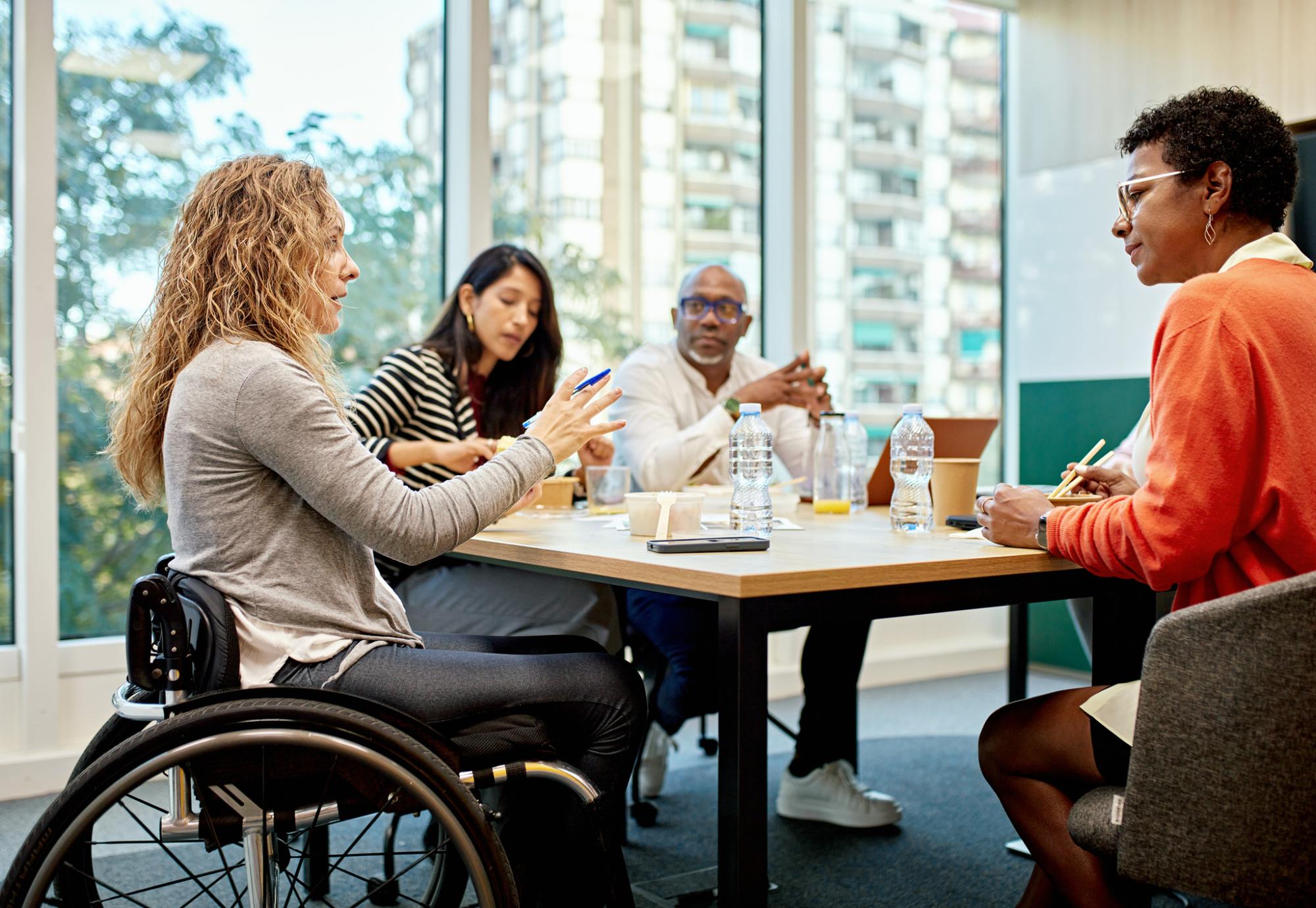 Disabled lady at work