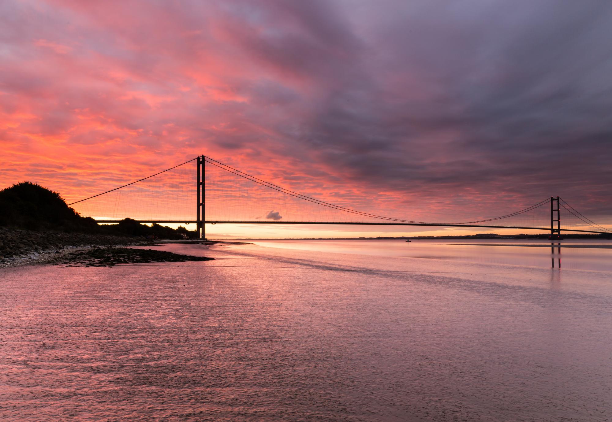 Humber bridge at sunrise