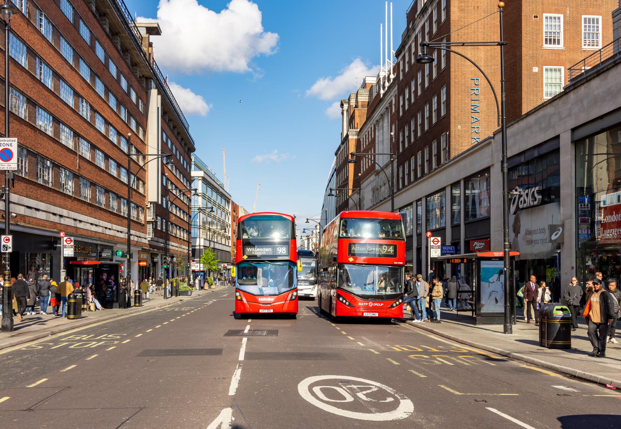 London buses on Oxford Street