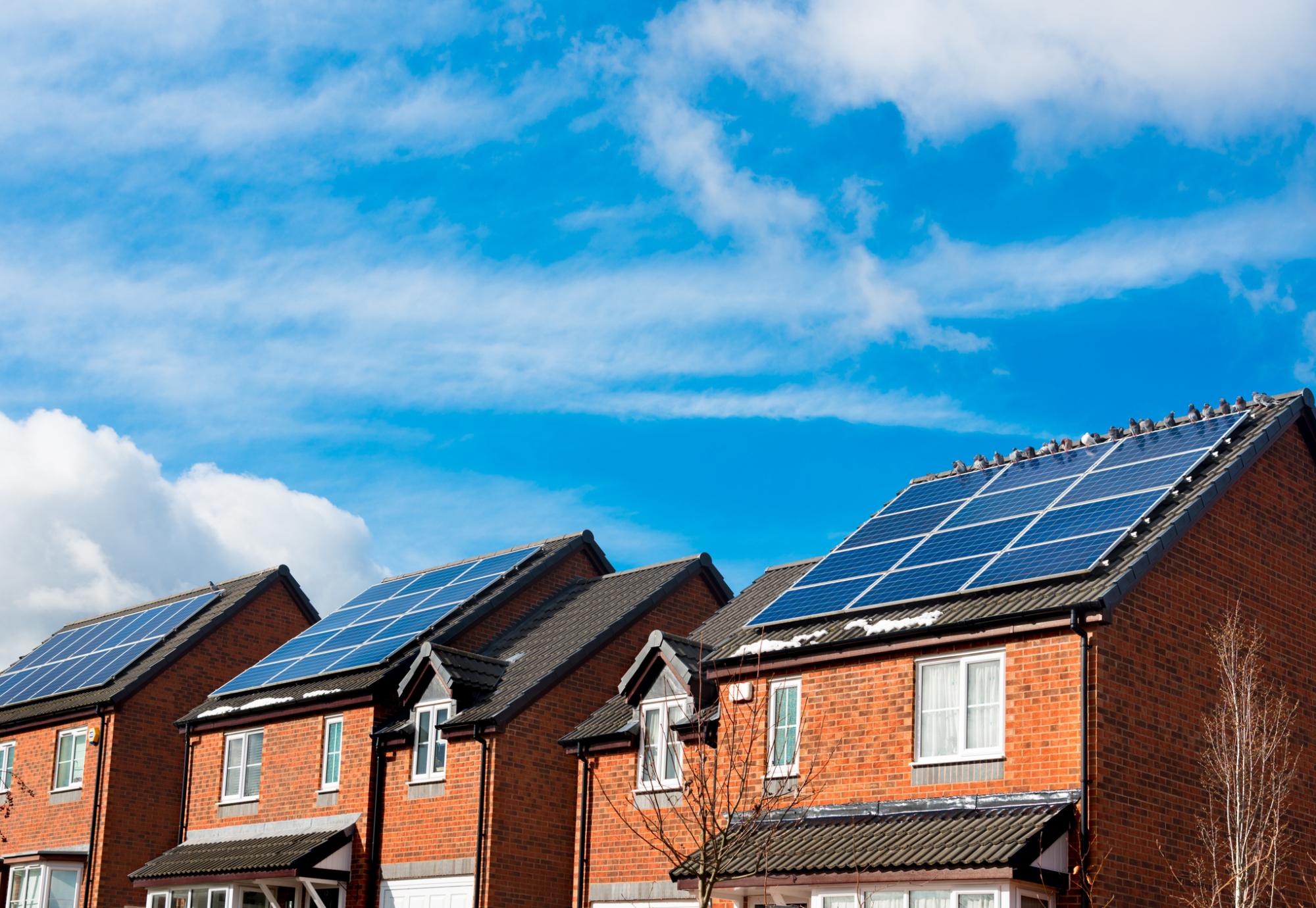 Solar panels on a UK home