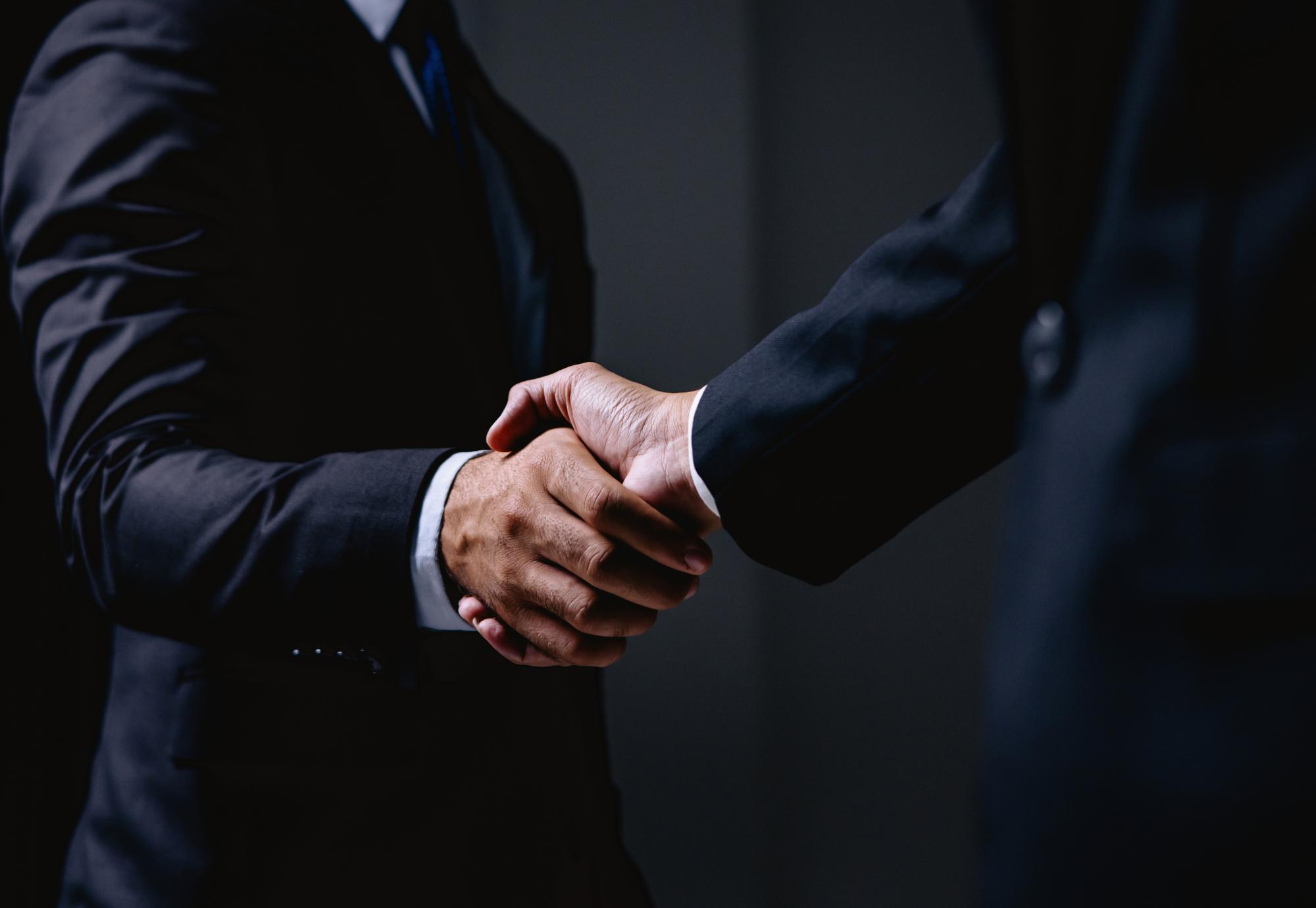 Leaders shaking hands