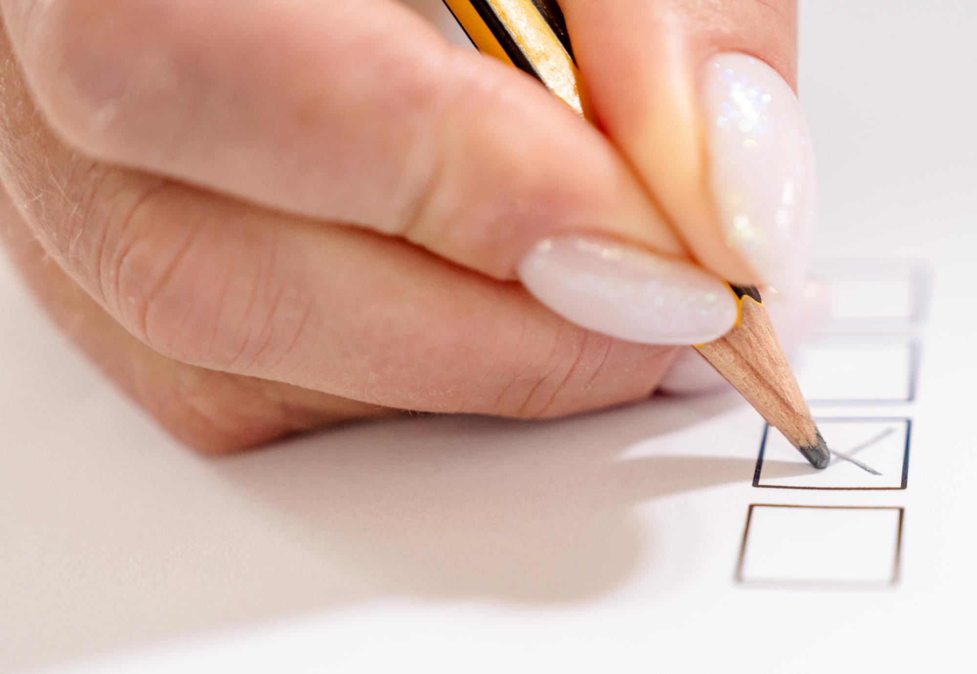 Person casting a vote