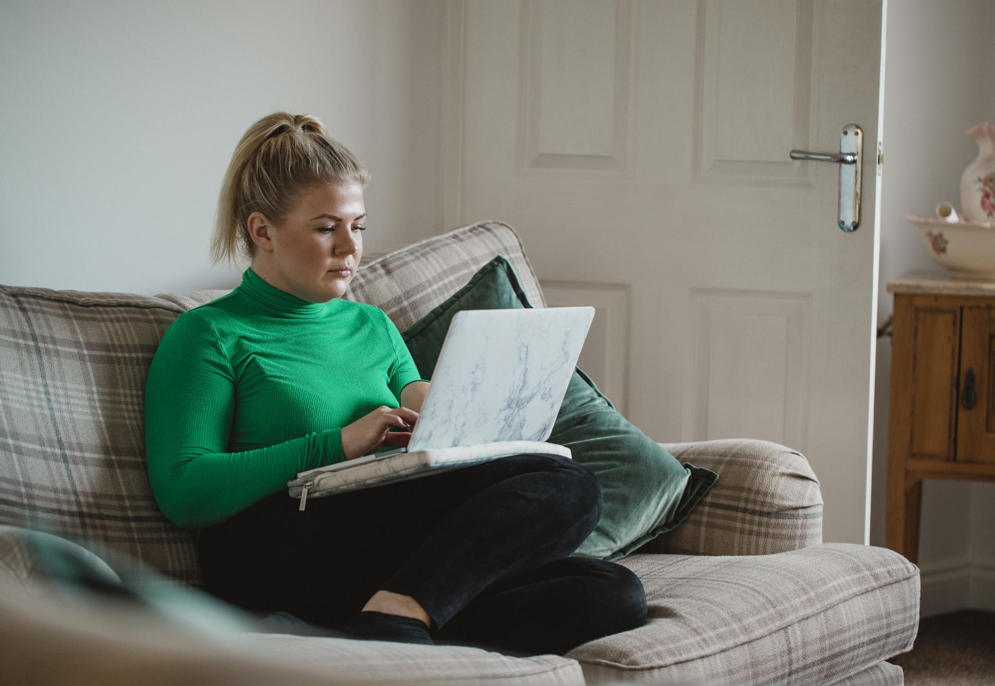 Woman using a laptop