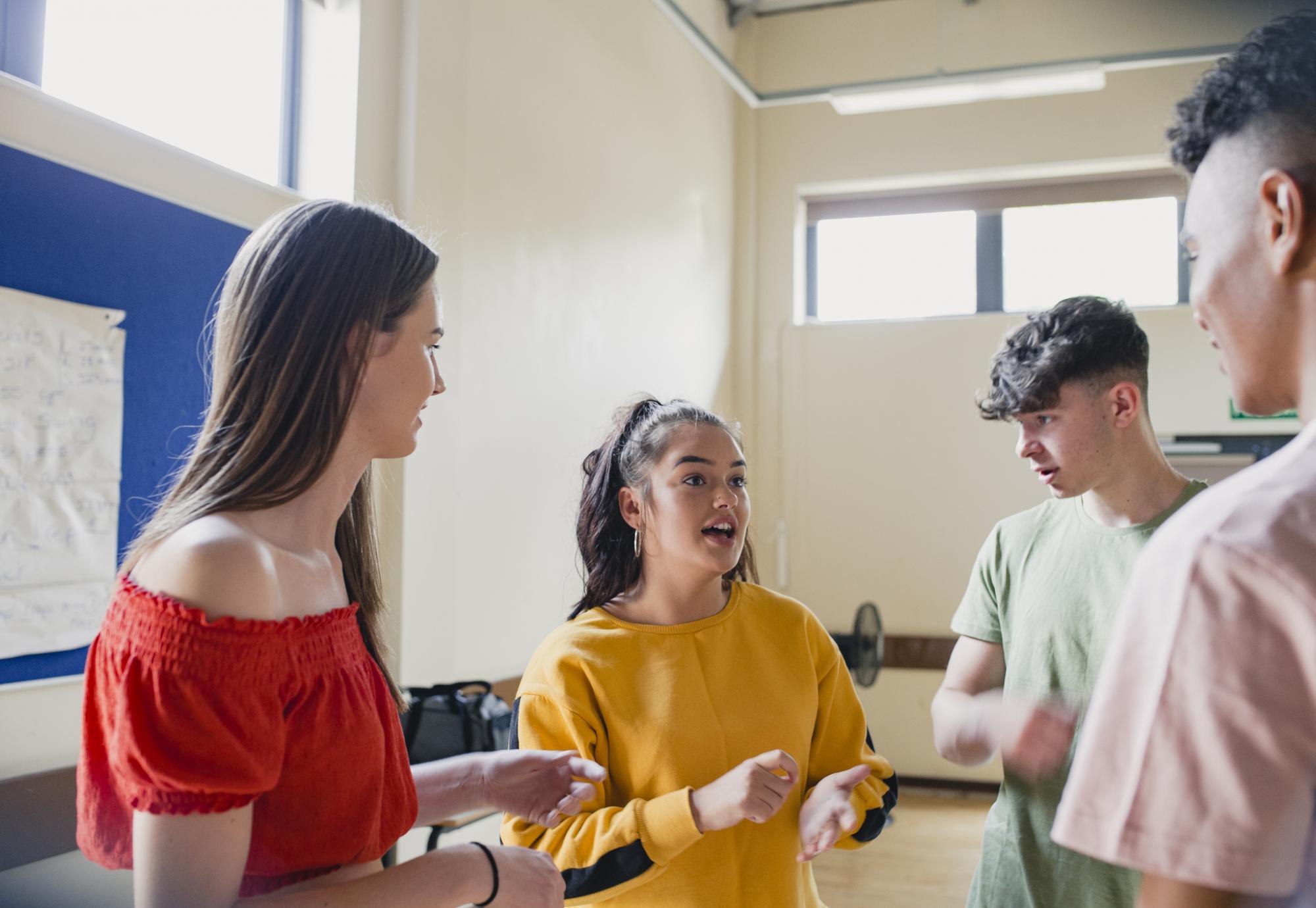 Young people having a conversation