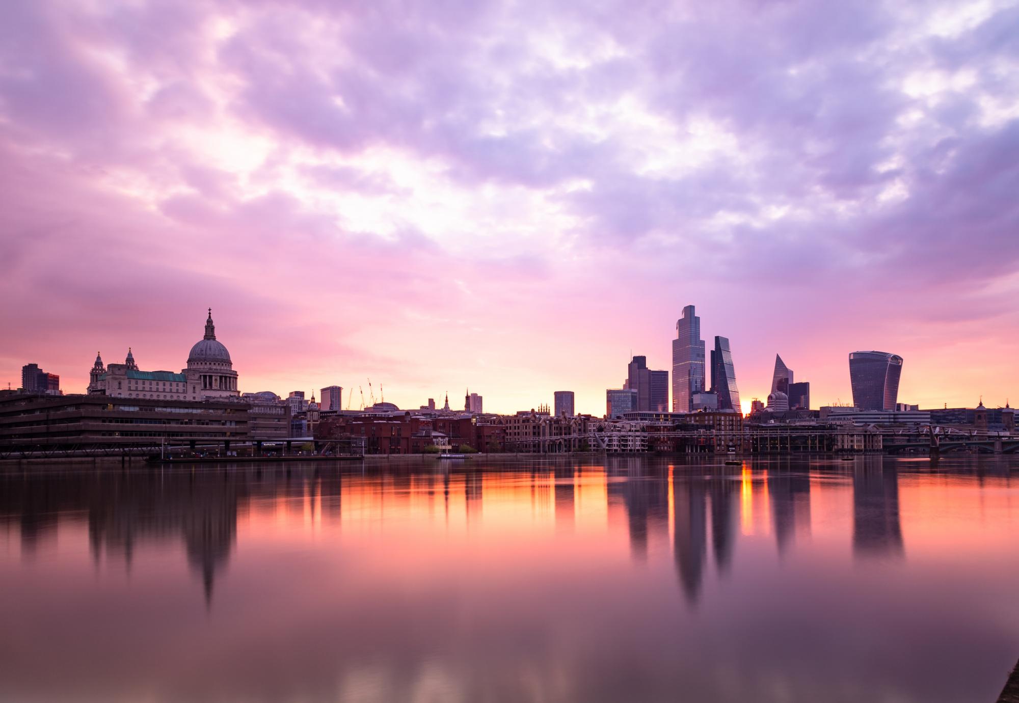 London skyline next to the river