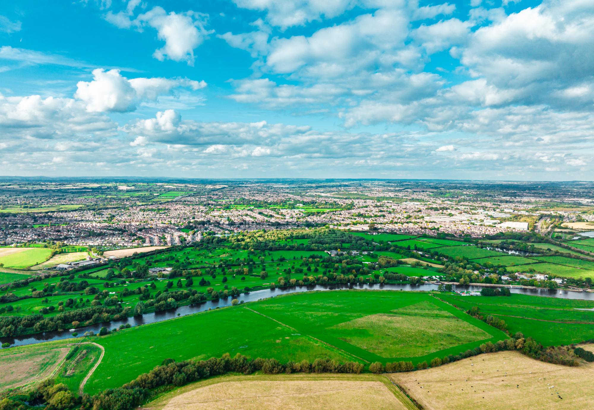 Aerial view of the East Midlands