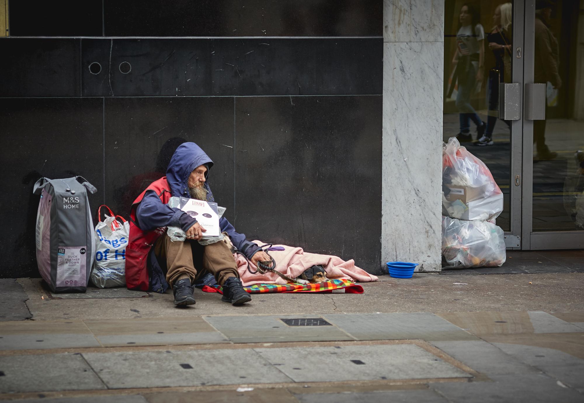 Homeless man on the street