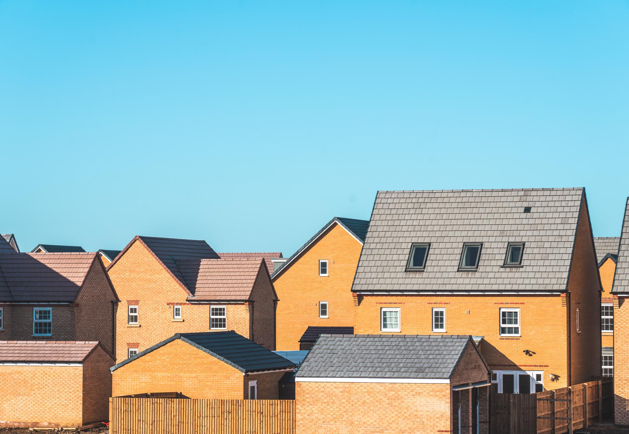 New houses on a sunny day
