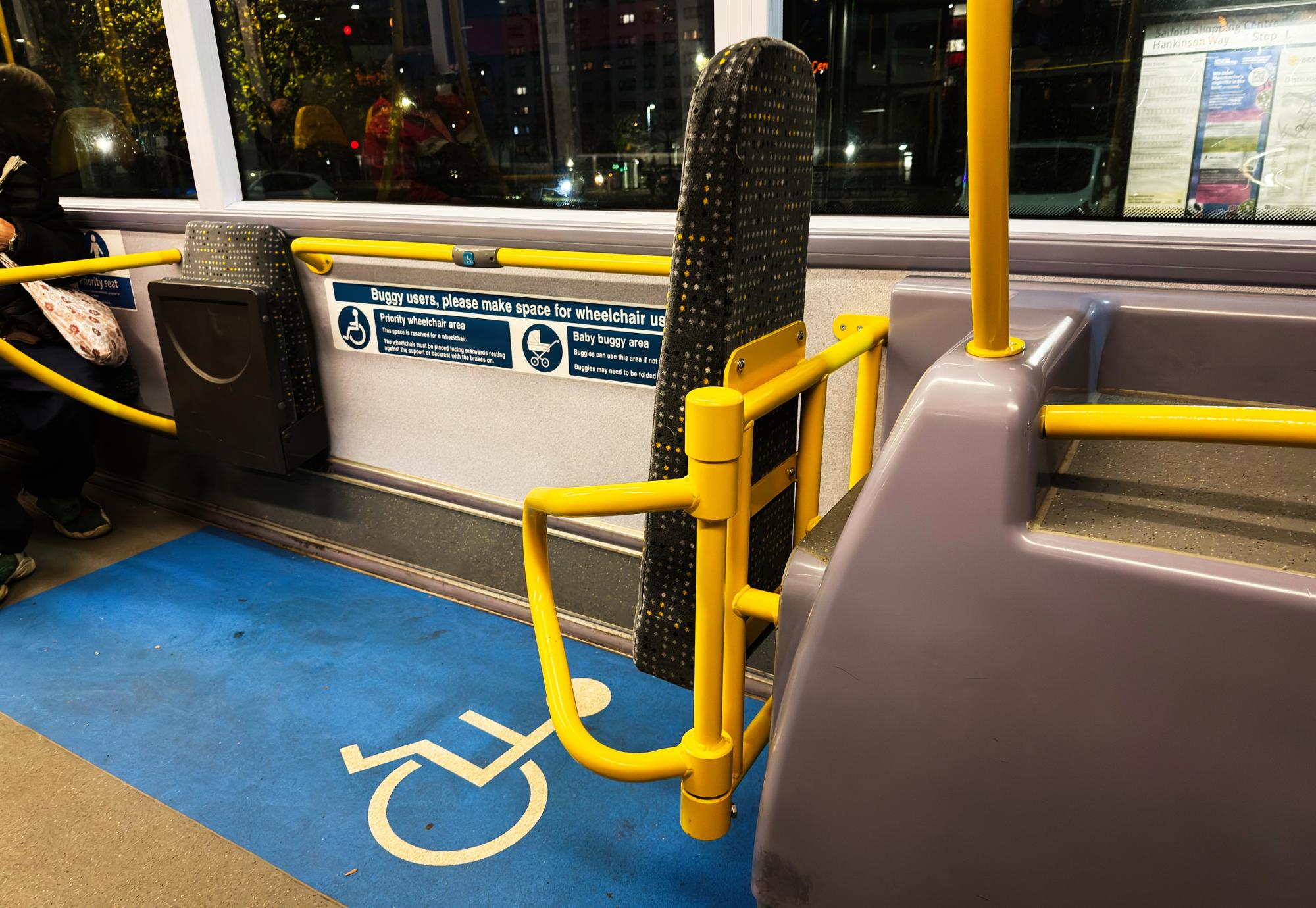 Wheelchair space on a bus