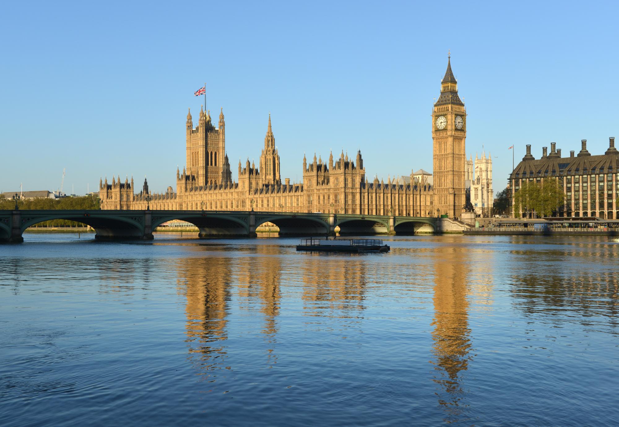 Houses of Parliament, London on a sunny day