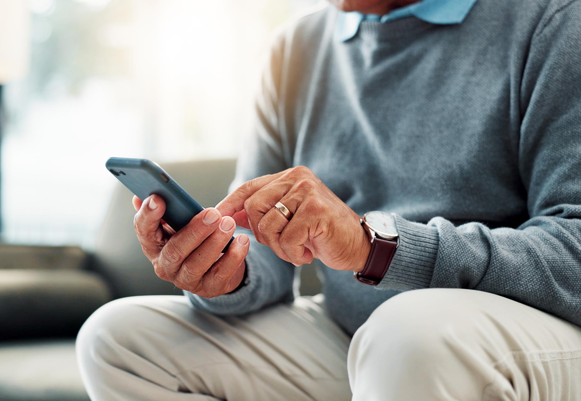 Man on his mobile phone