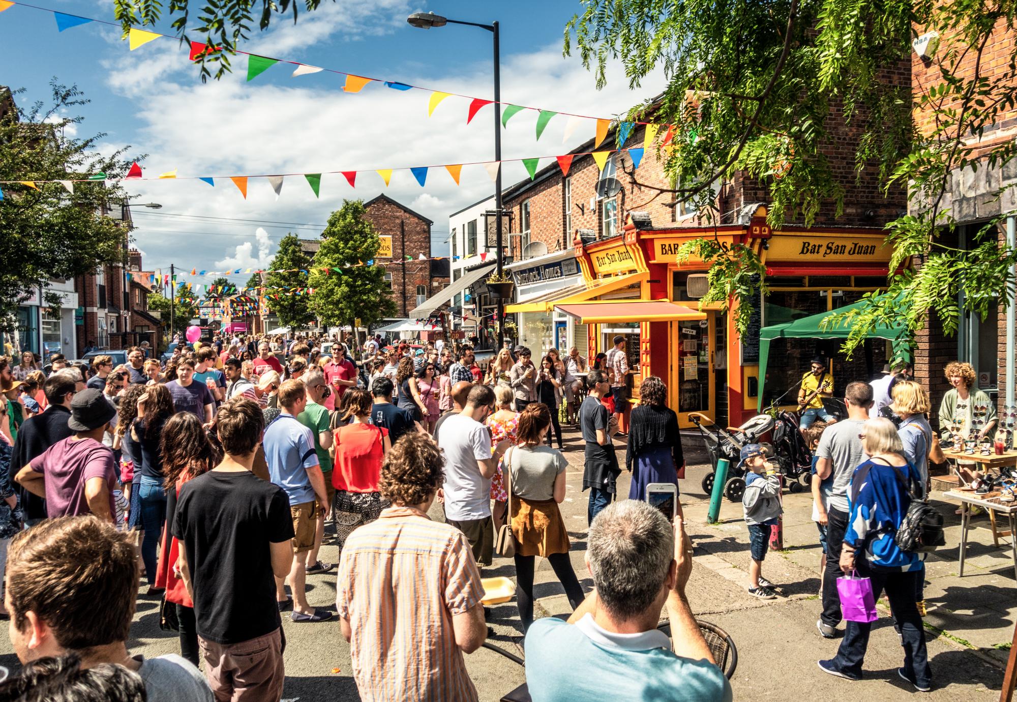 Manchester street gathering
