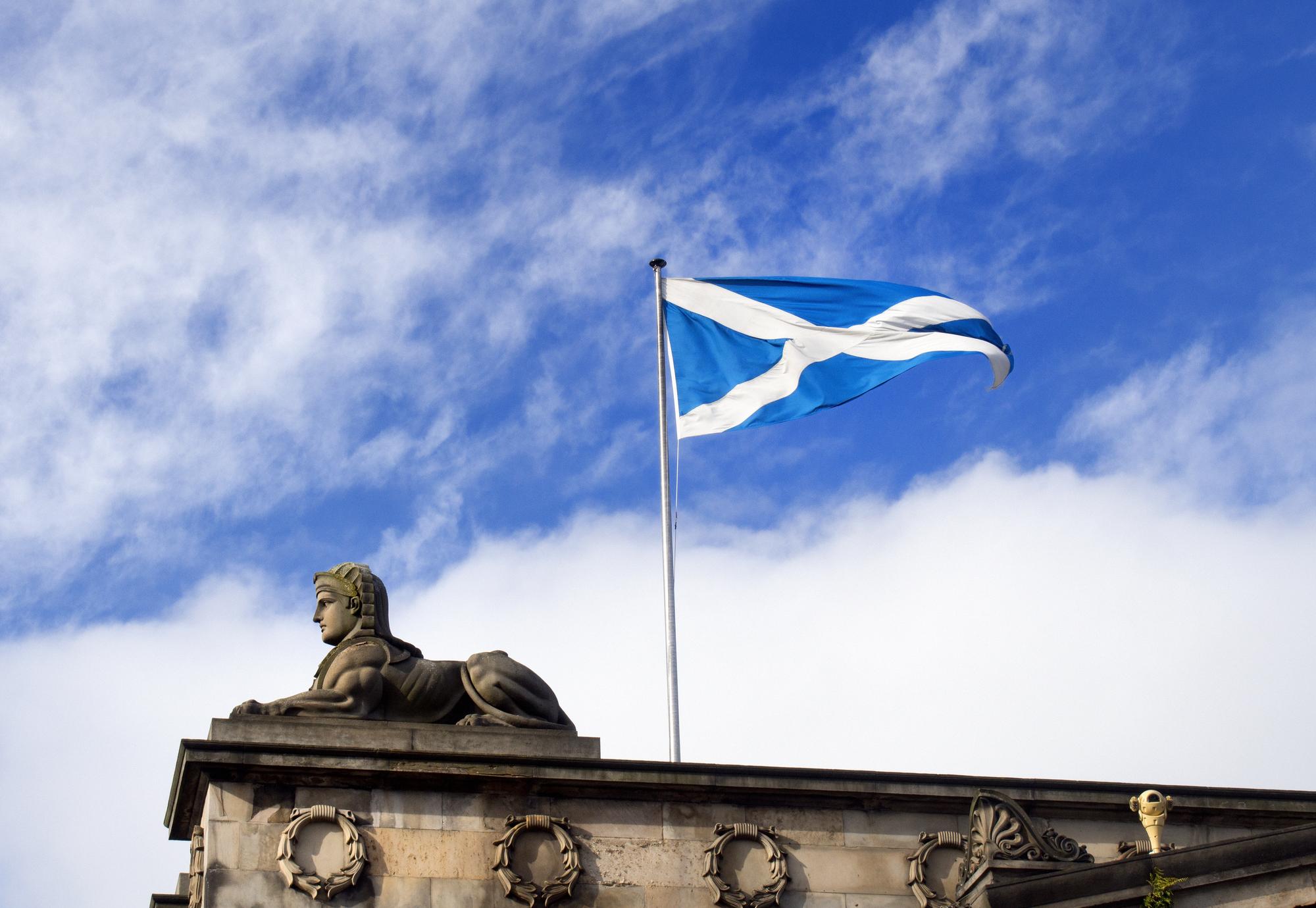 Scottish flag on a sunny day