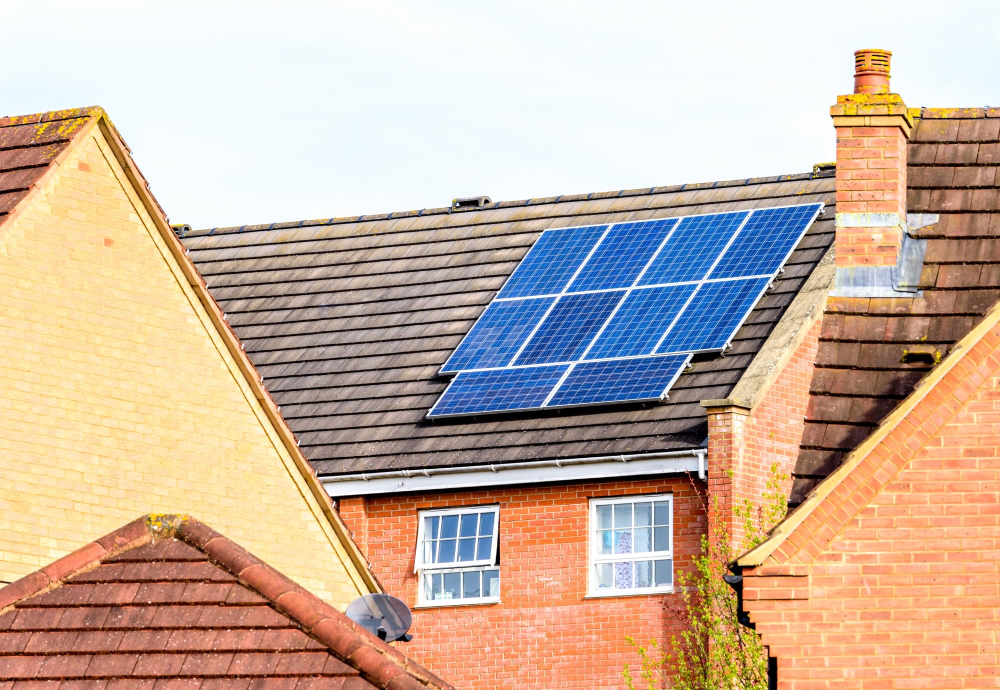 Solar panels on a house