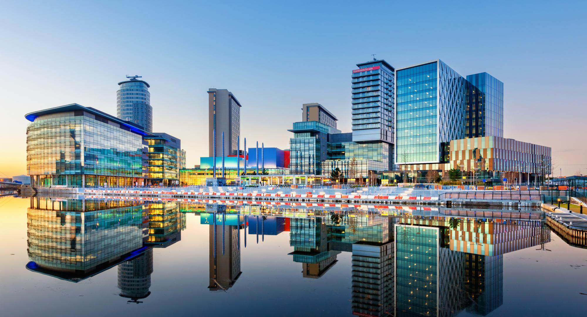 MediaCityUK at dusk