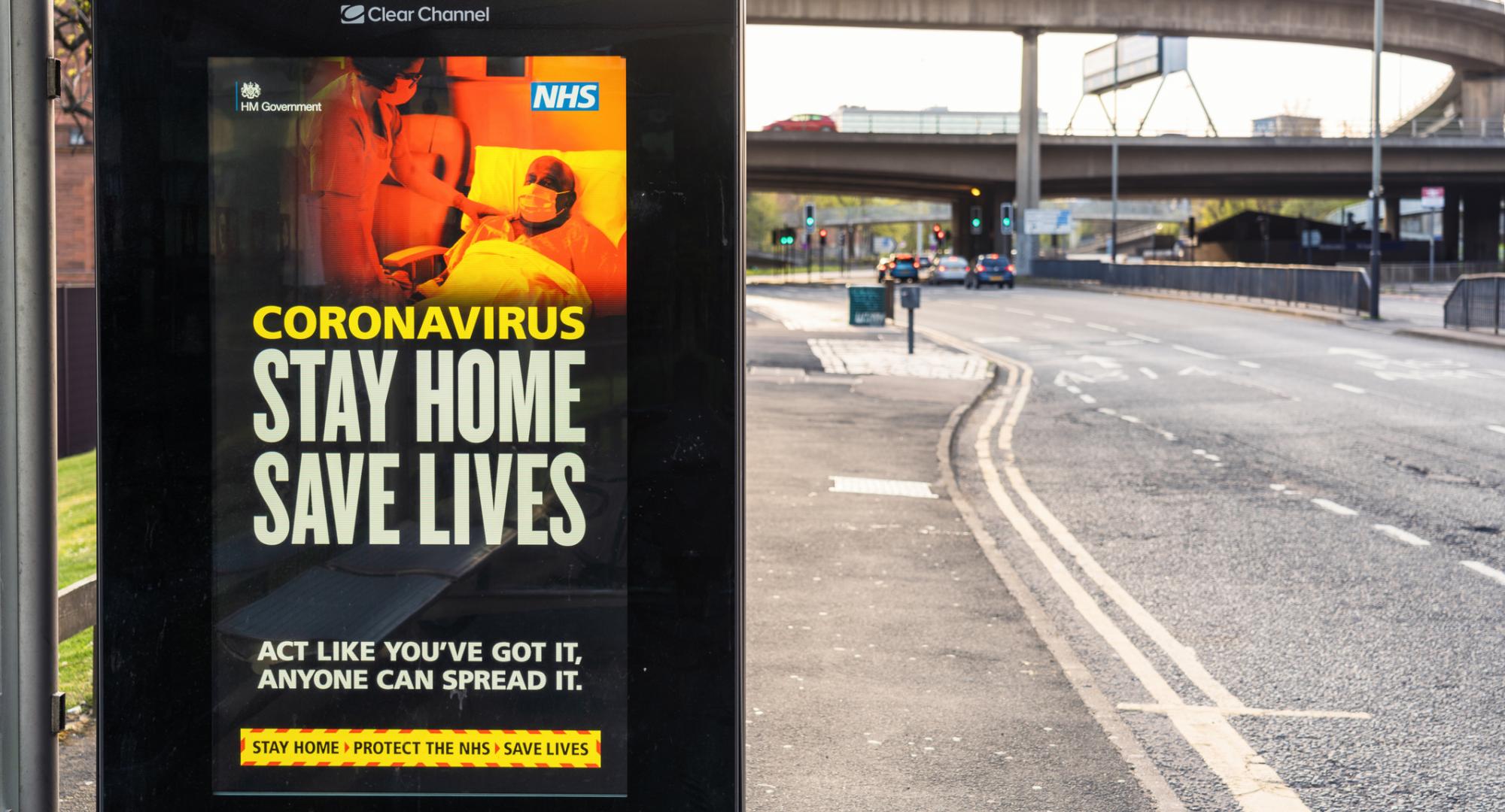 Covid-19 Advert on a bus stop
