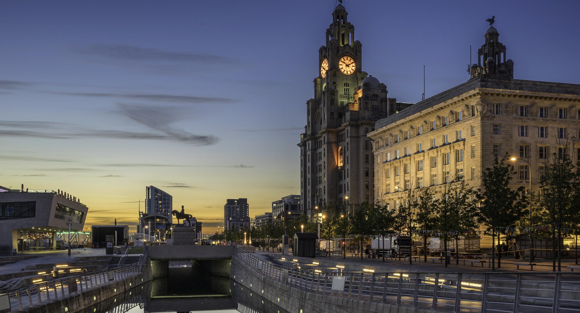 Evening shot of Liverpool