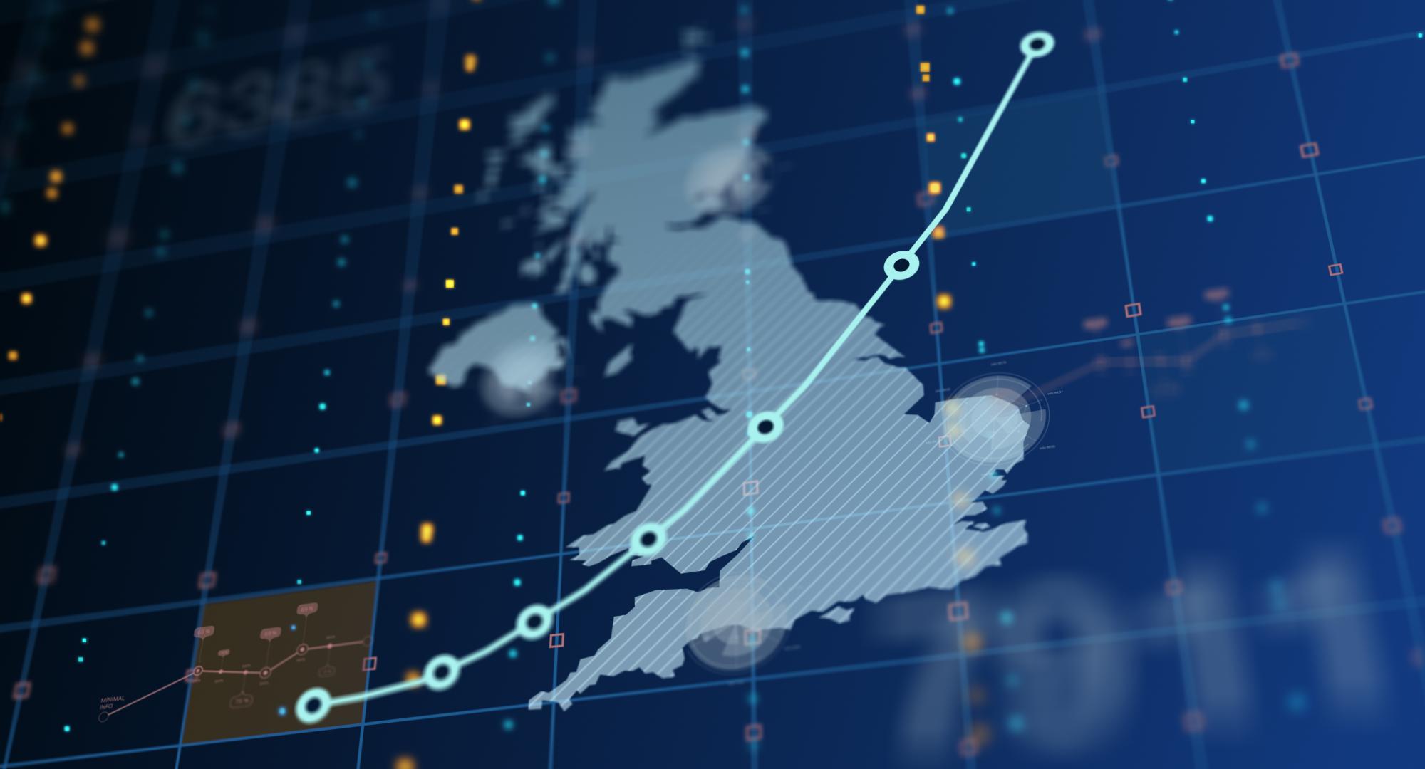 Graphic representation of UK economy growth.