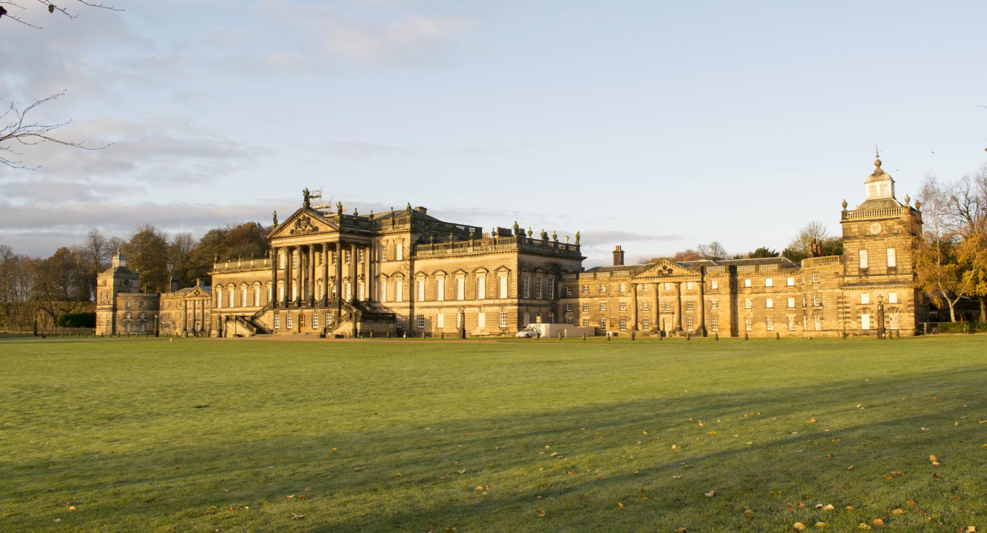 Wentworth Woodhouse pictured at golden hour.