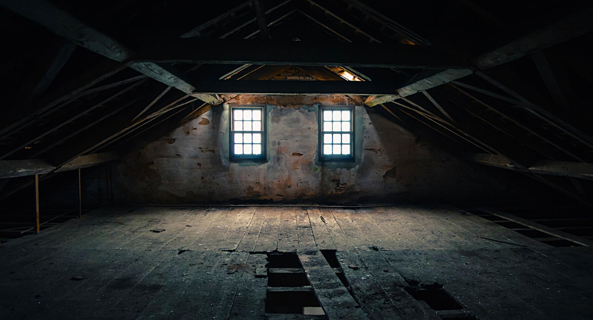 Derelict building inside. 