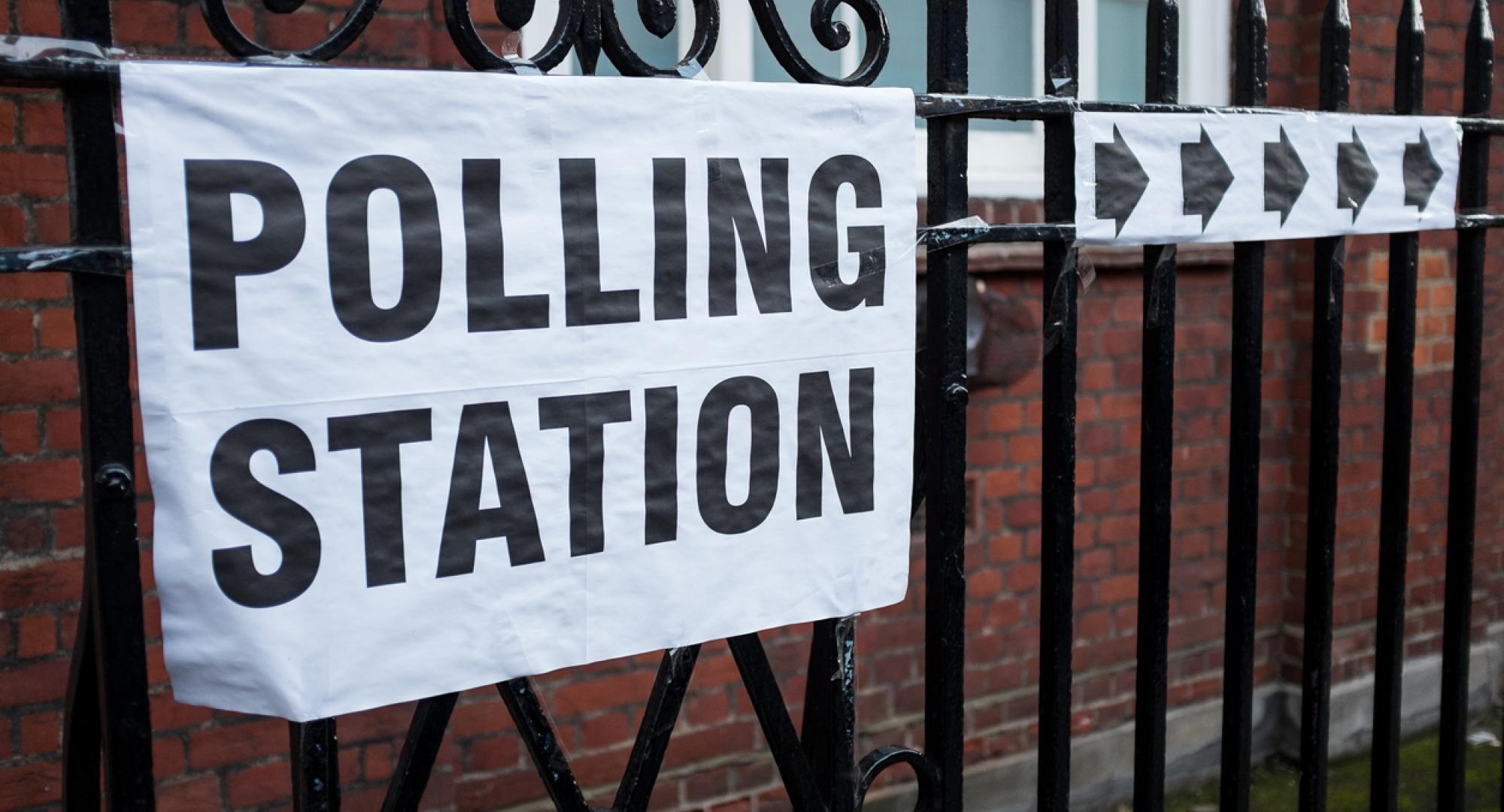 Polling station on election day. 