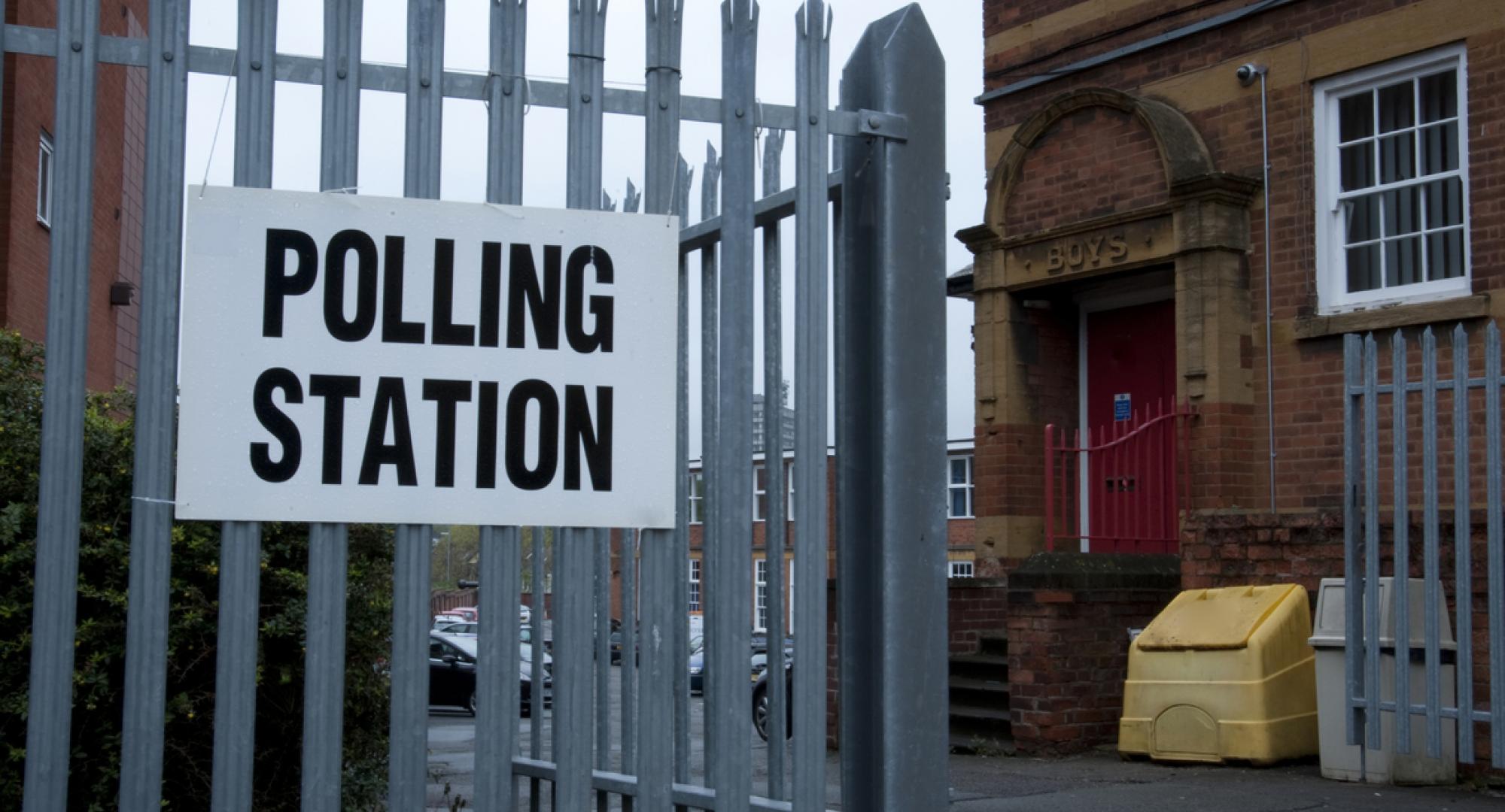 Polling station on election day. 