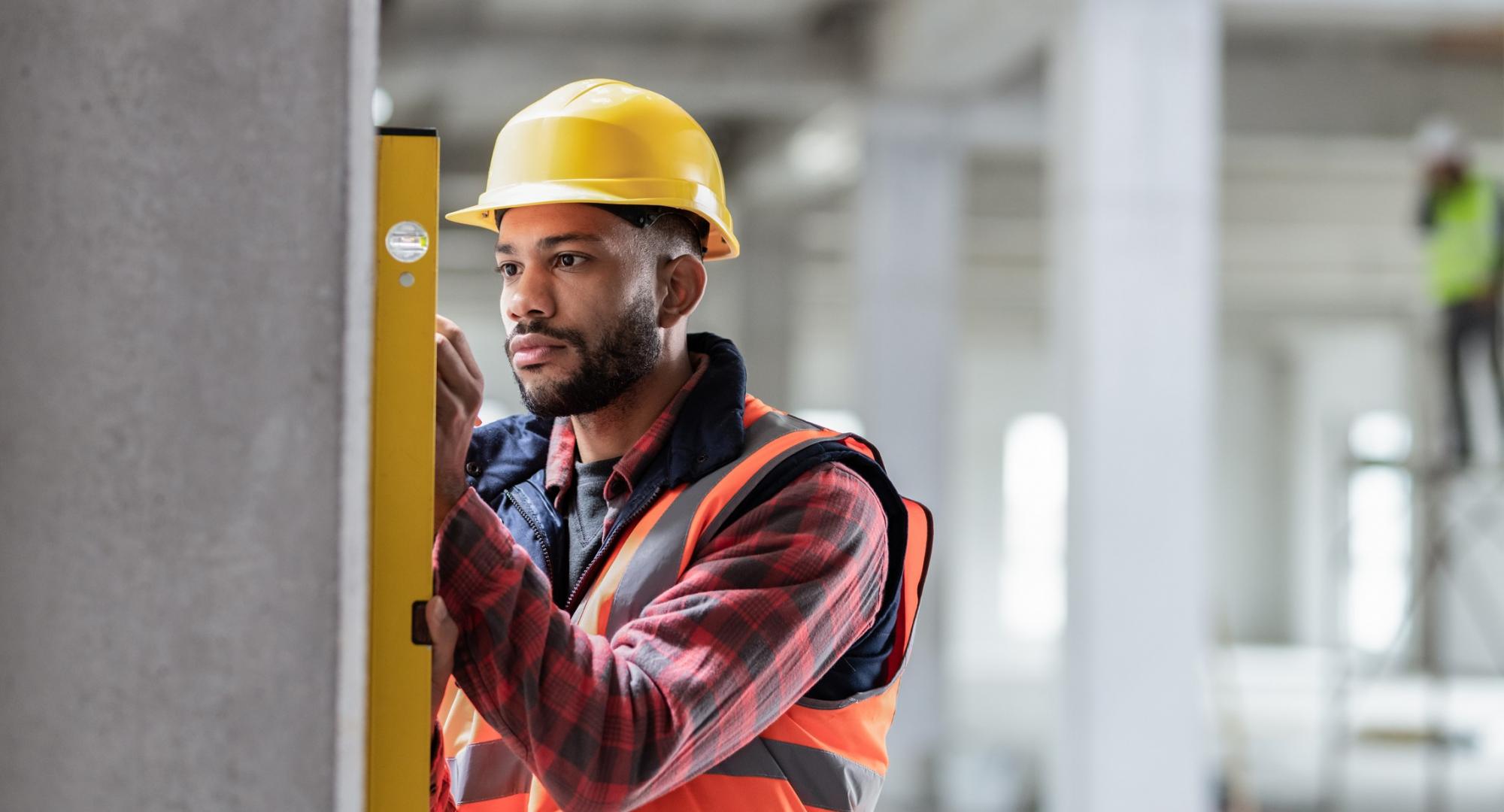 Workman on a construction site