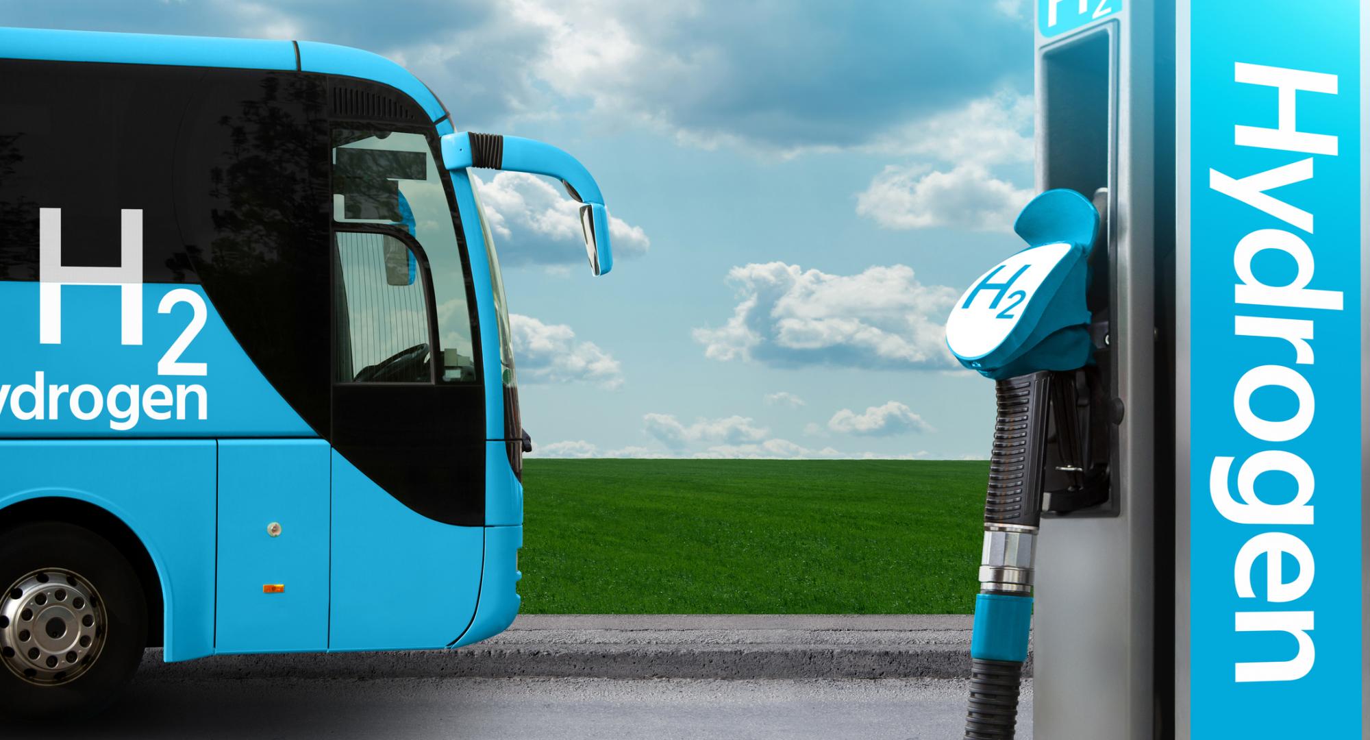 Hydrogen bus and charging point