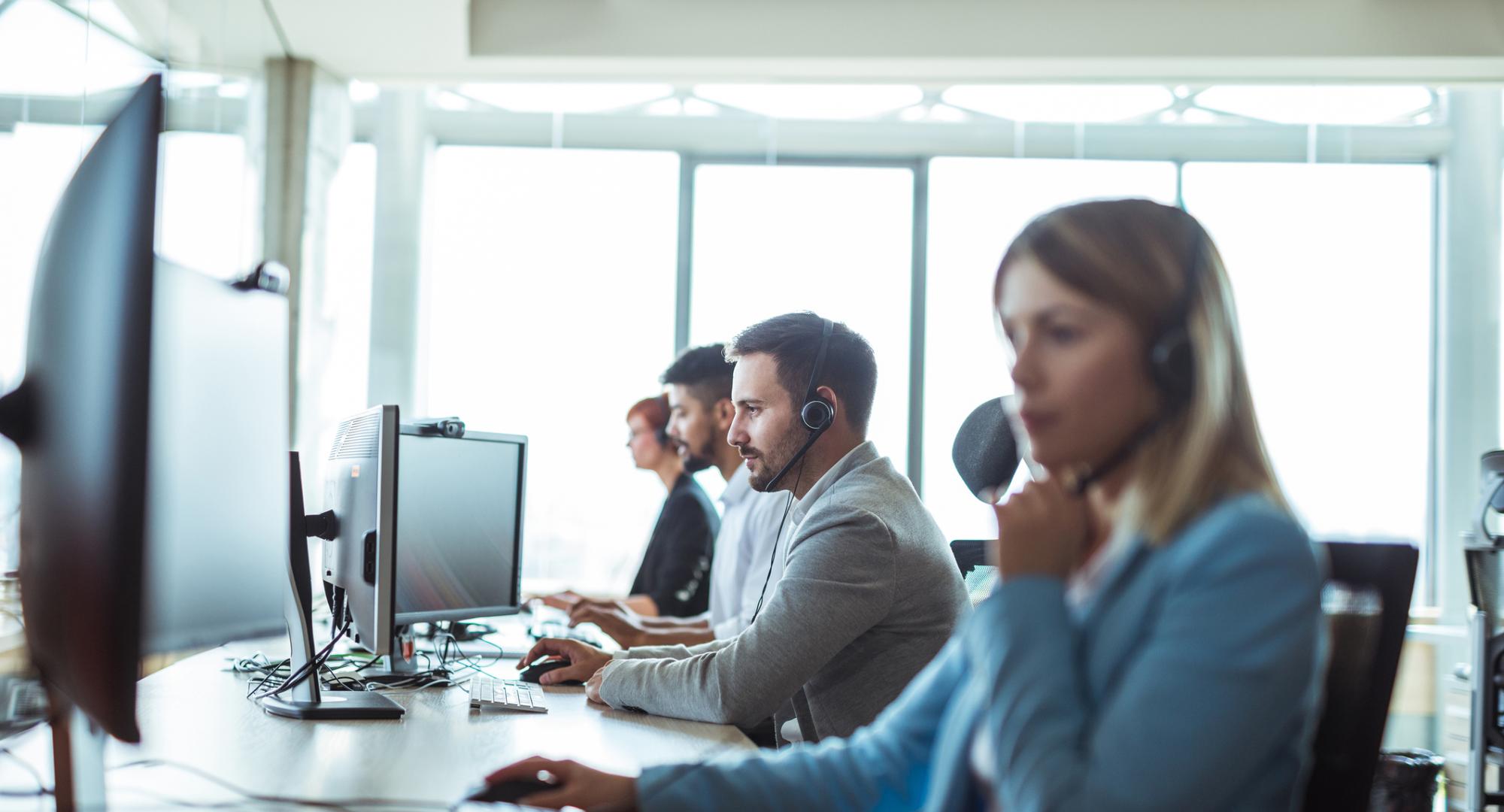 Colleagues in a call centre
