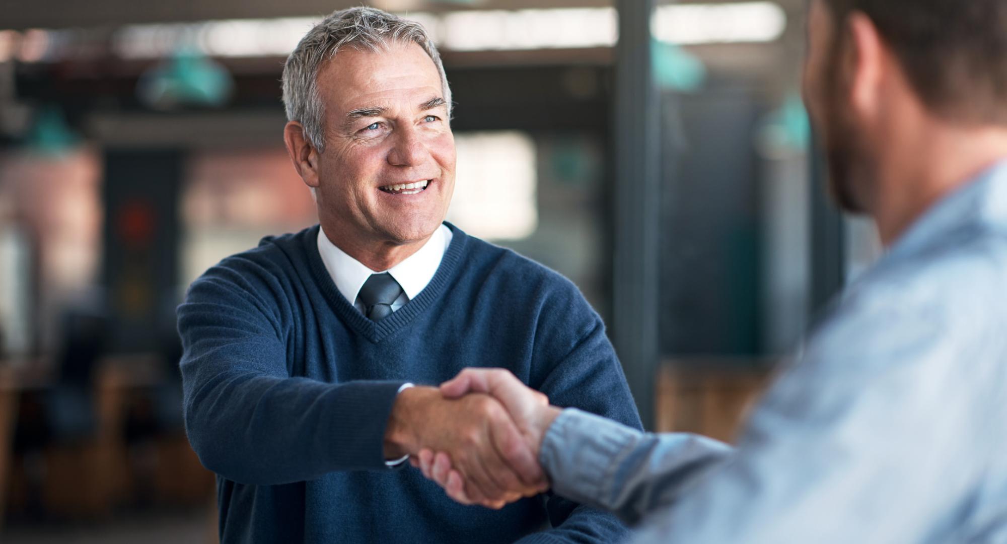 Male businessman in a meeting with a colleague