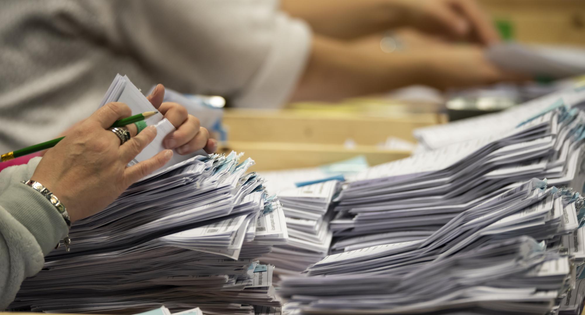 Ballot papers being counted