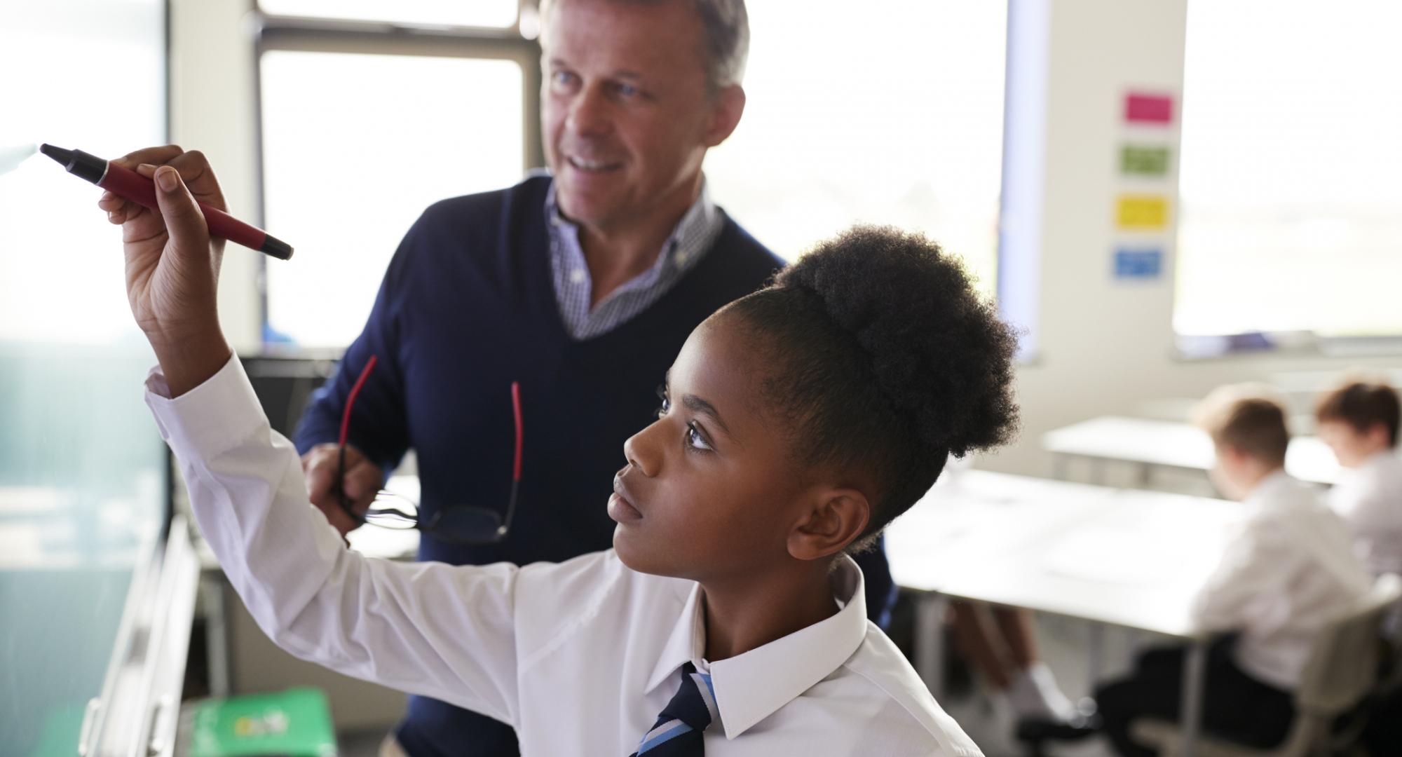 School pupil and teacher