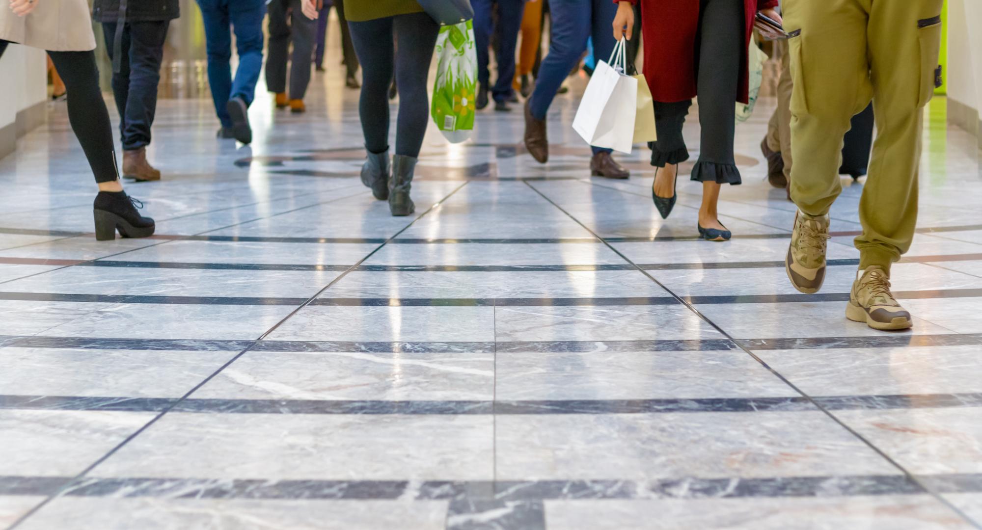 People walking in a shopping centre