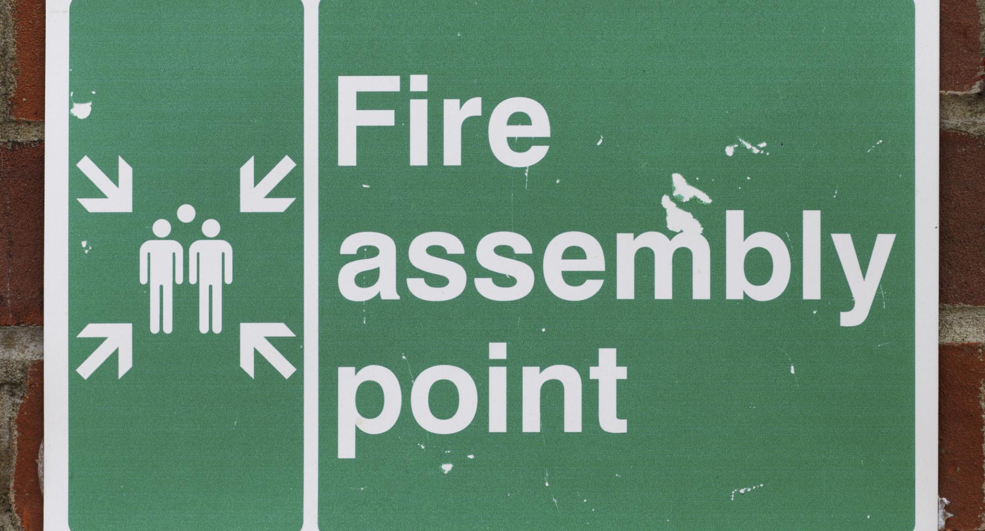 Fire assembly point sign