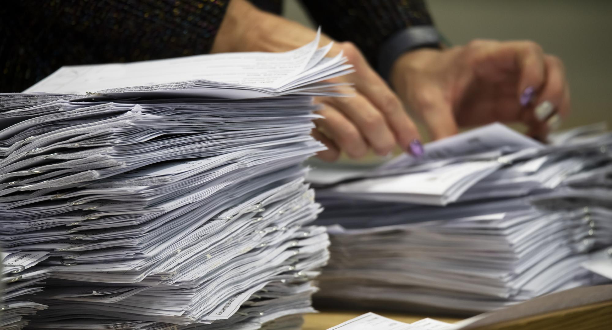 Ballot papers being counted