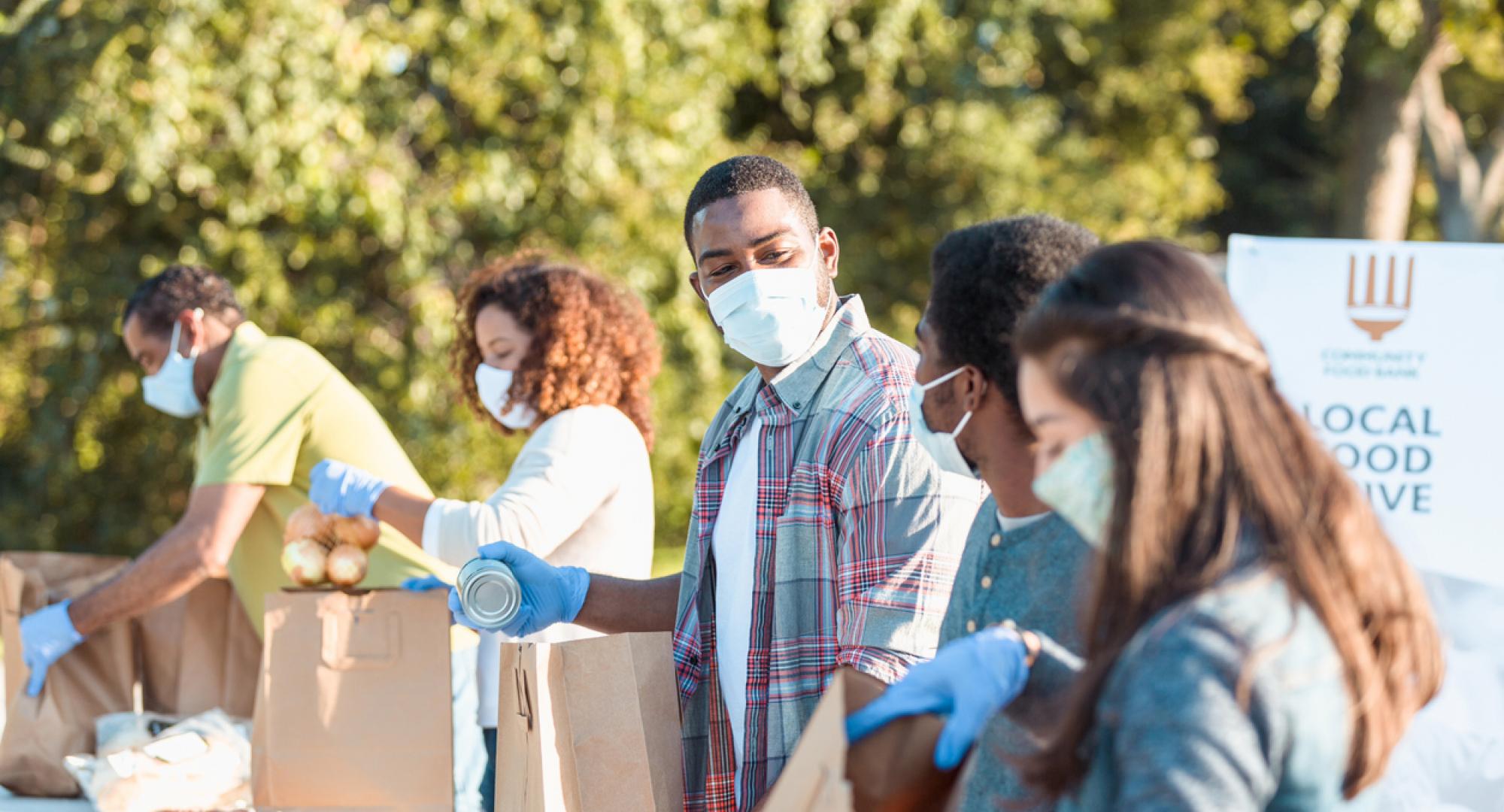 Food bank volunteers