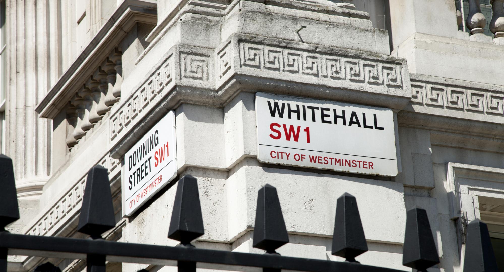 Downing Street/Whitehall street signs