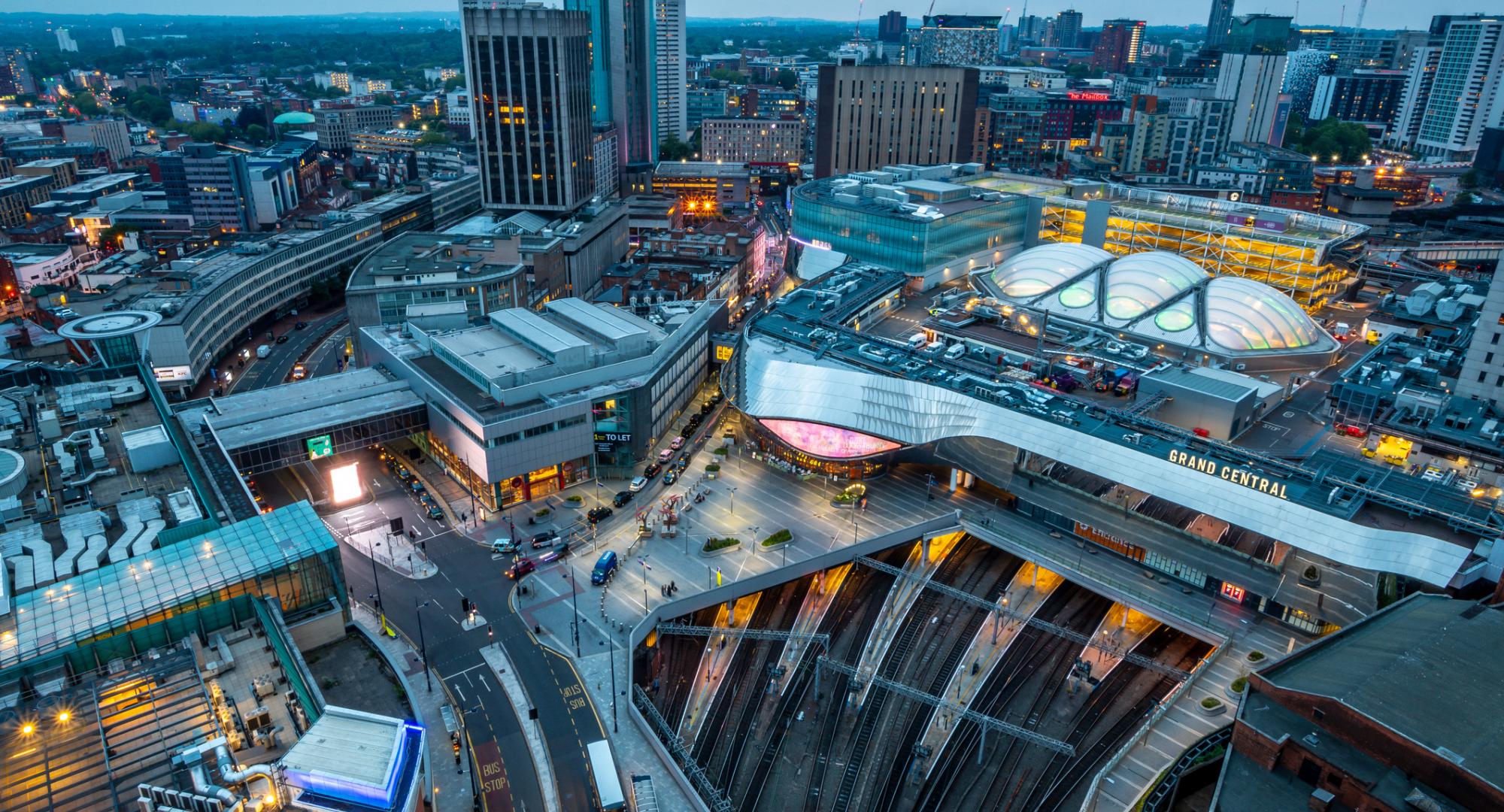 Aerial shot of Birmingham