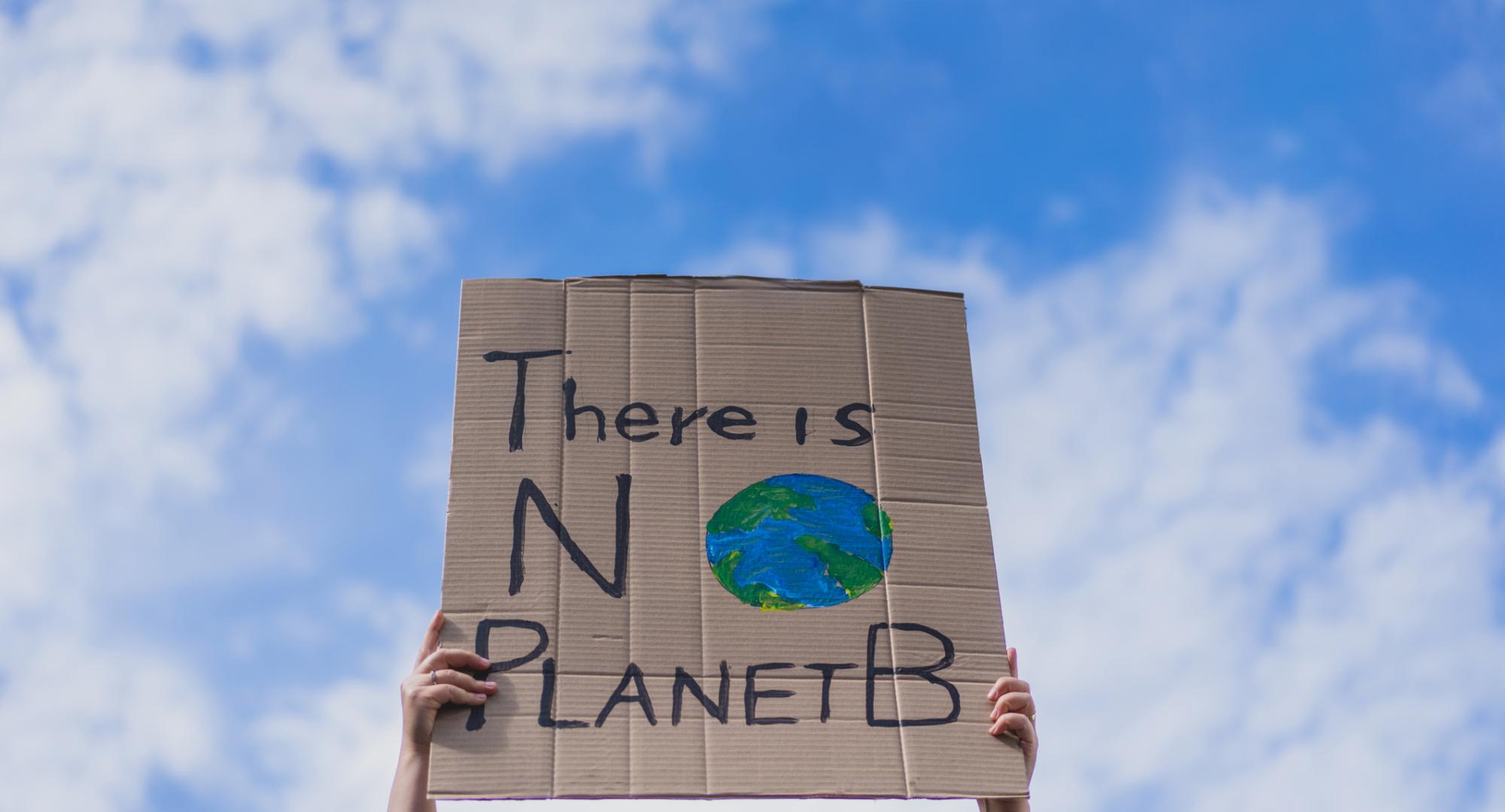 Climate protest sign