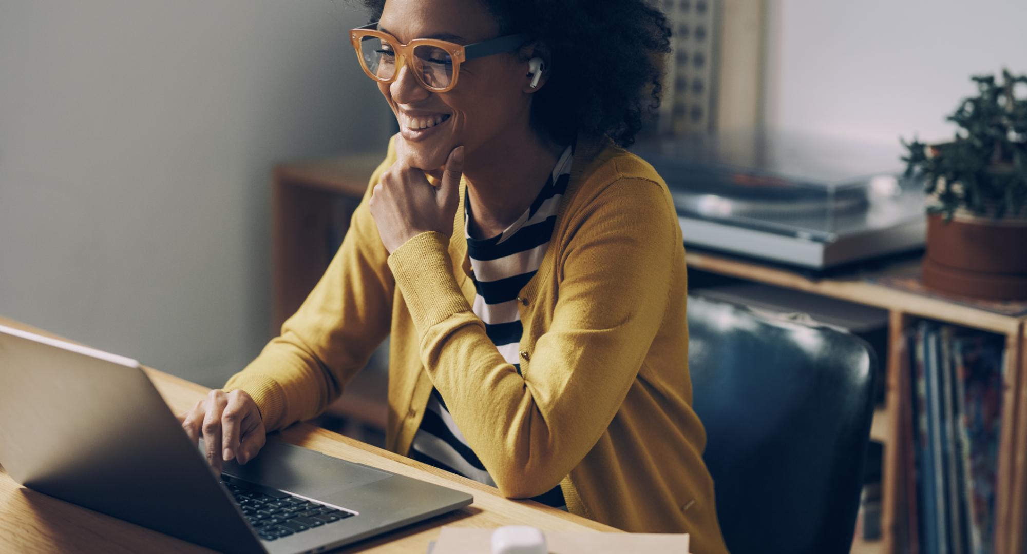 Woman using a laptop