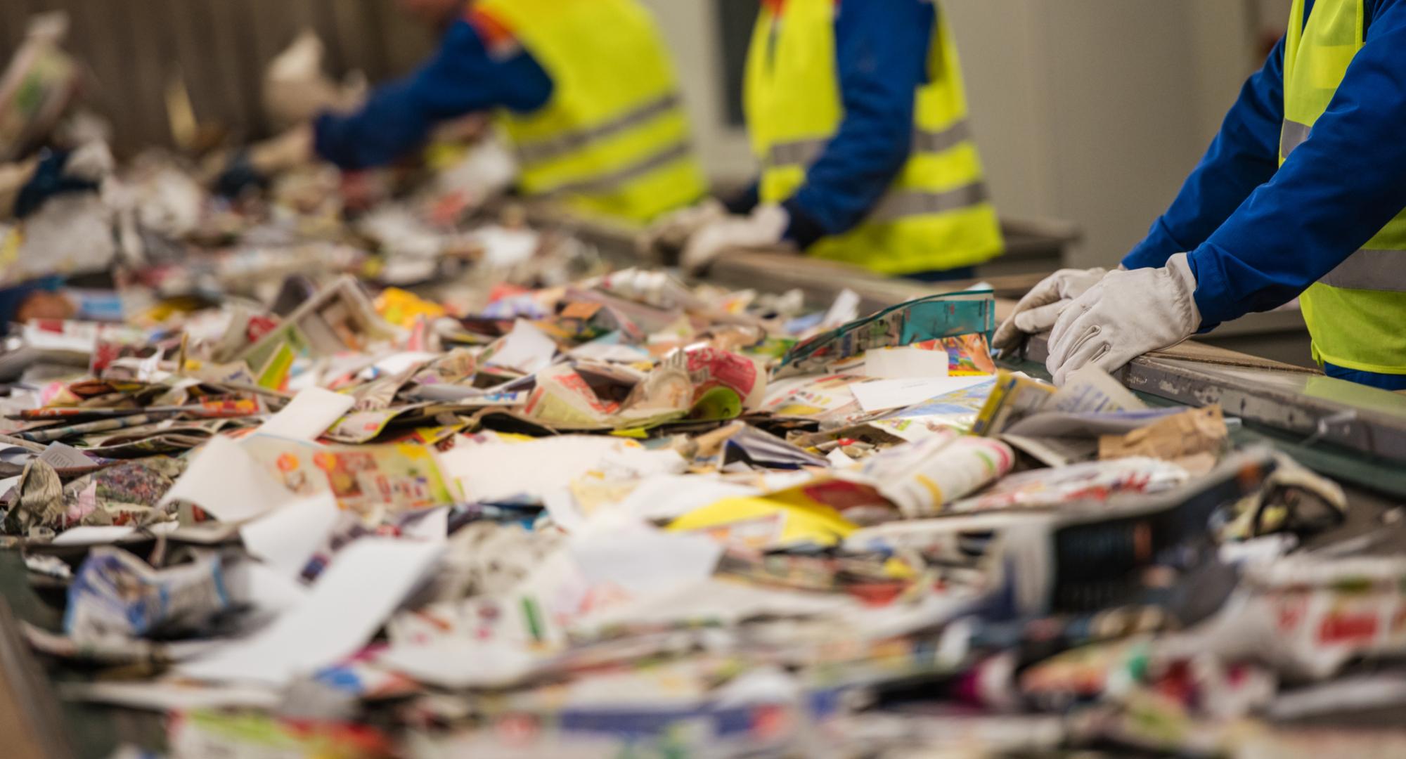 Recycling being sorted