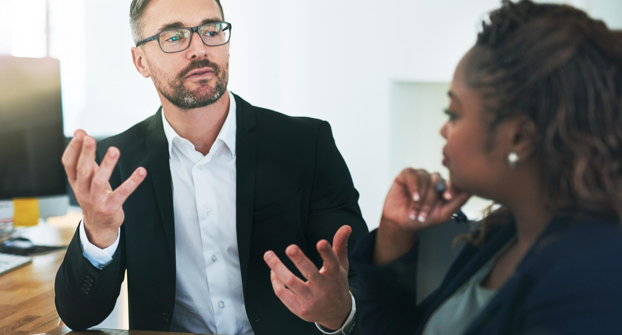 Businessman explaining in a meeting