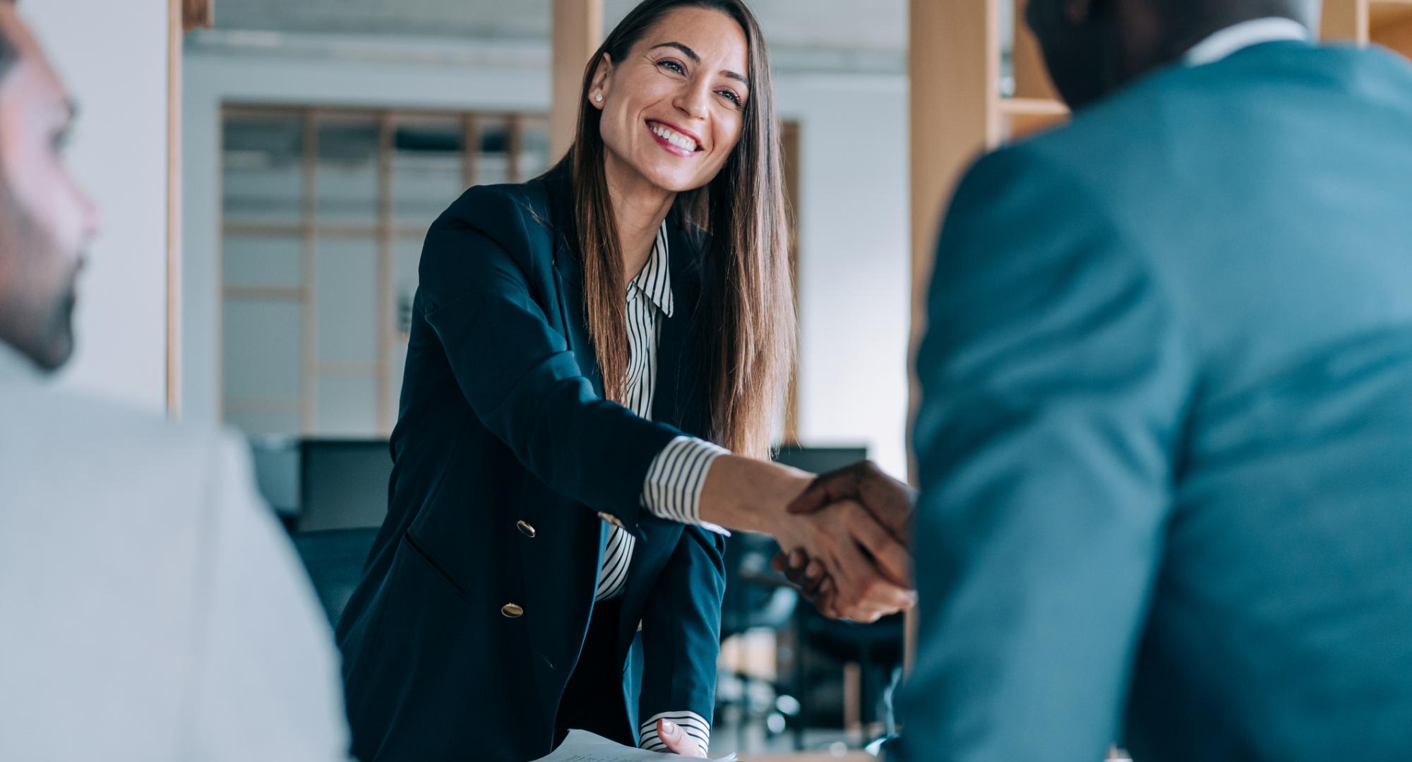 Female buyer concluding a business deal