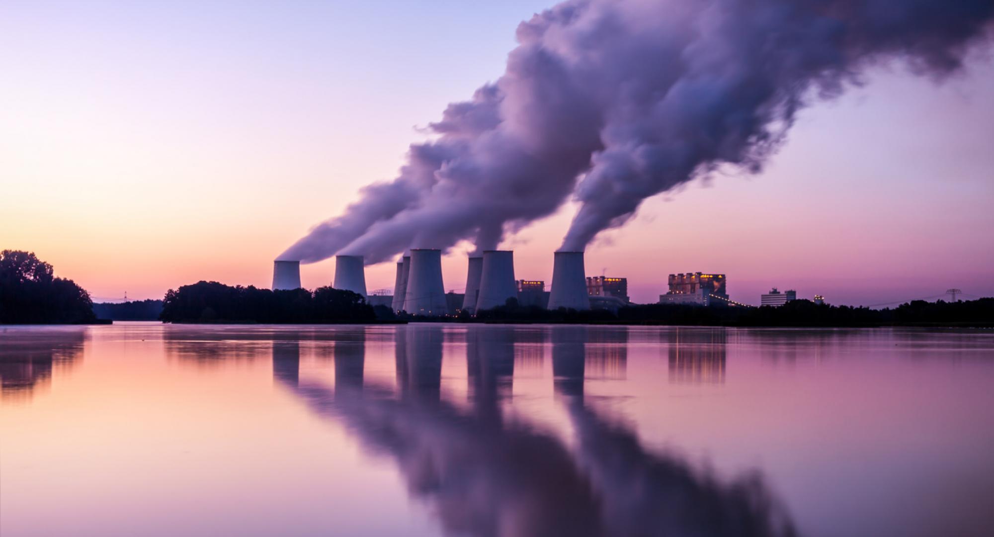 Power plant at sunrise