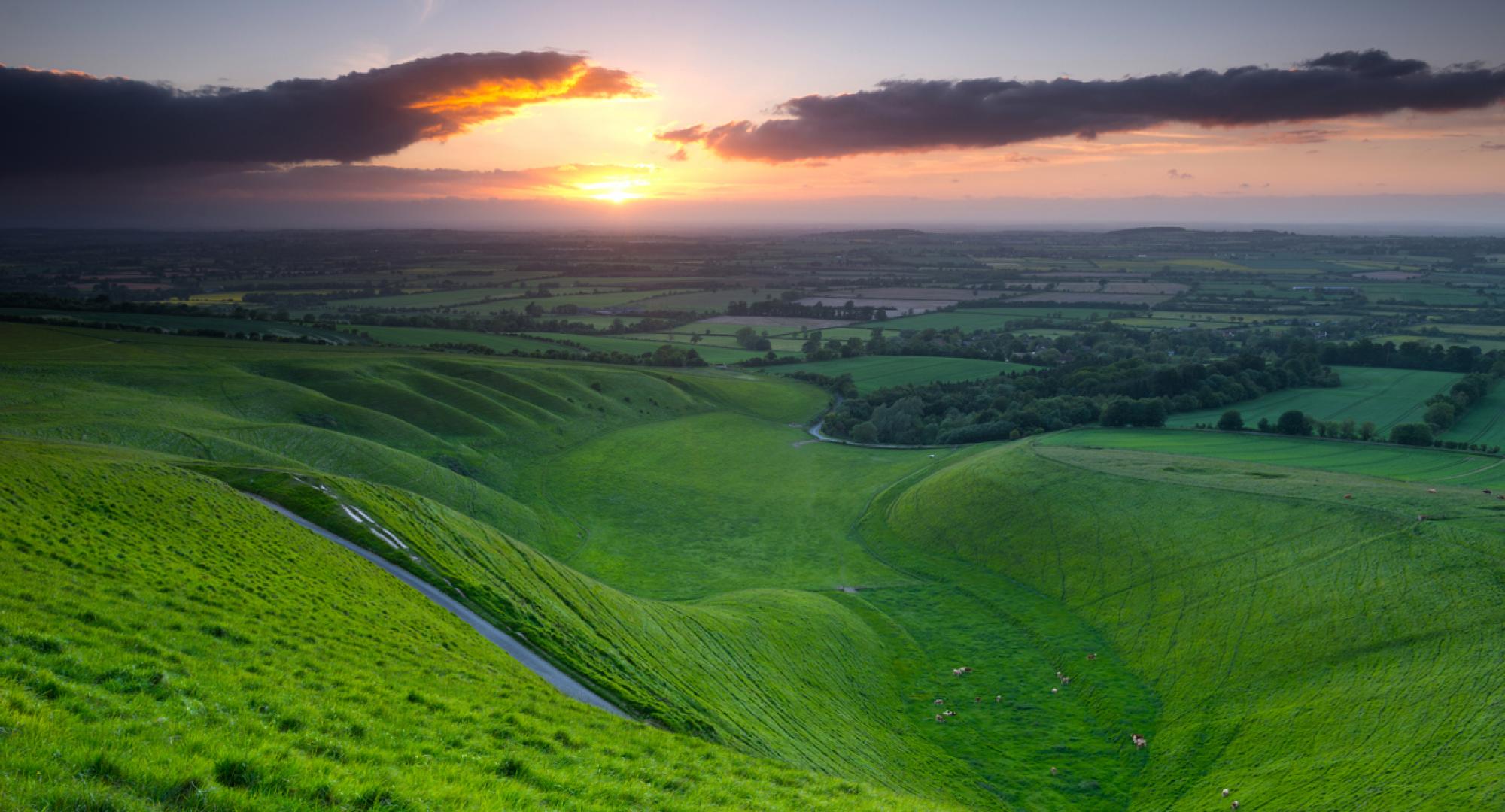 Sunset view over Oxfordshire