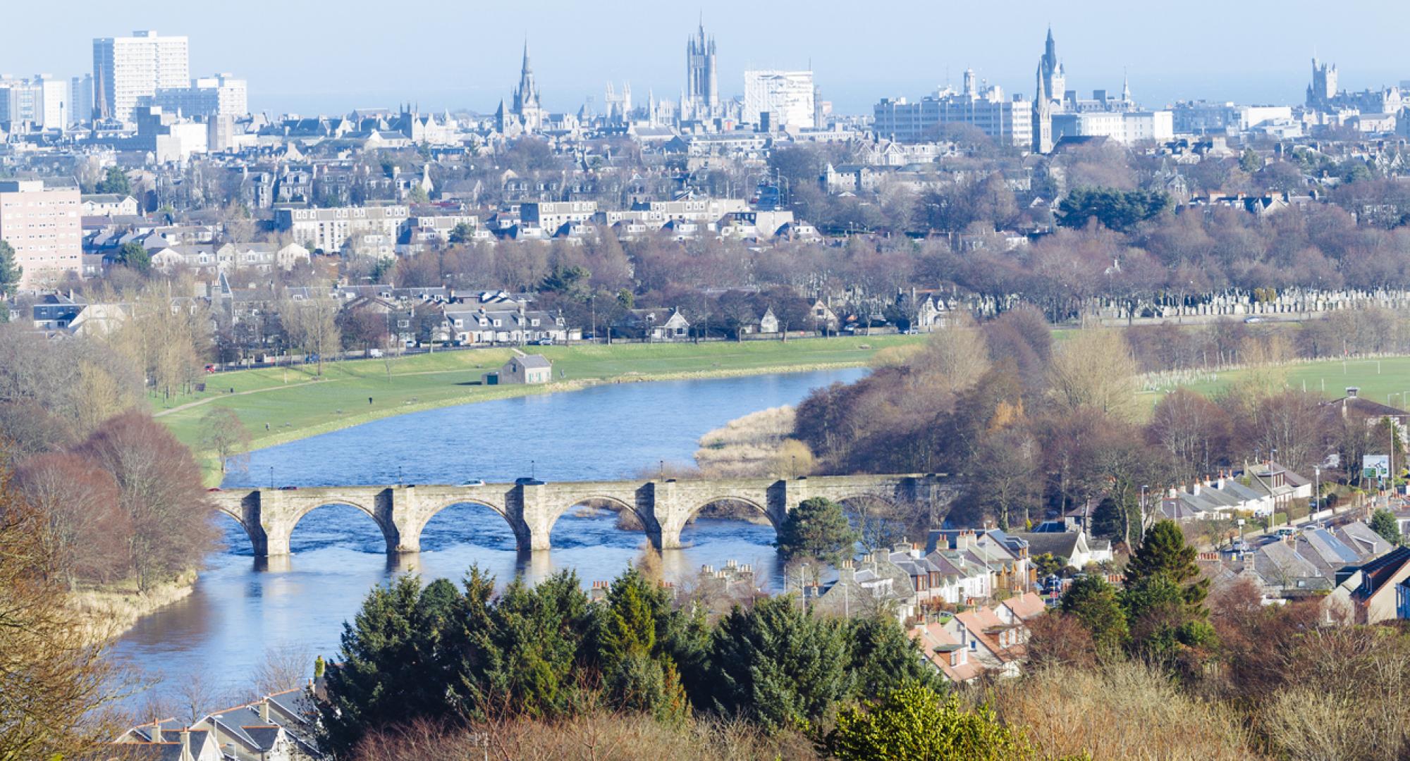 View of Aberdeen with a bridge in the foreground