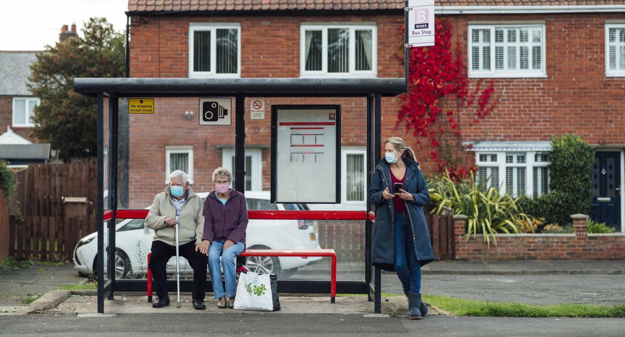 Bus stop in England