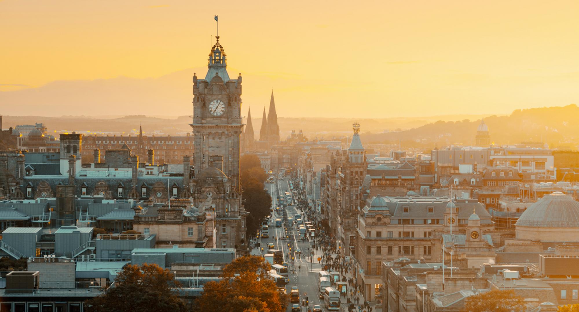 Dusk view of Edinburgh