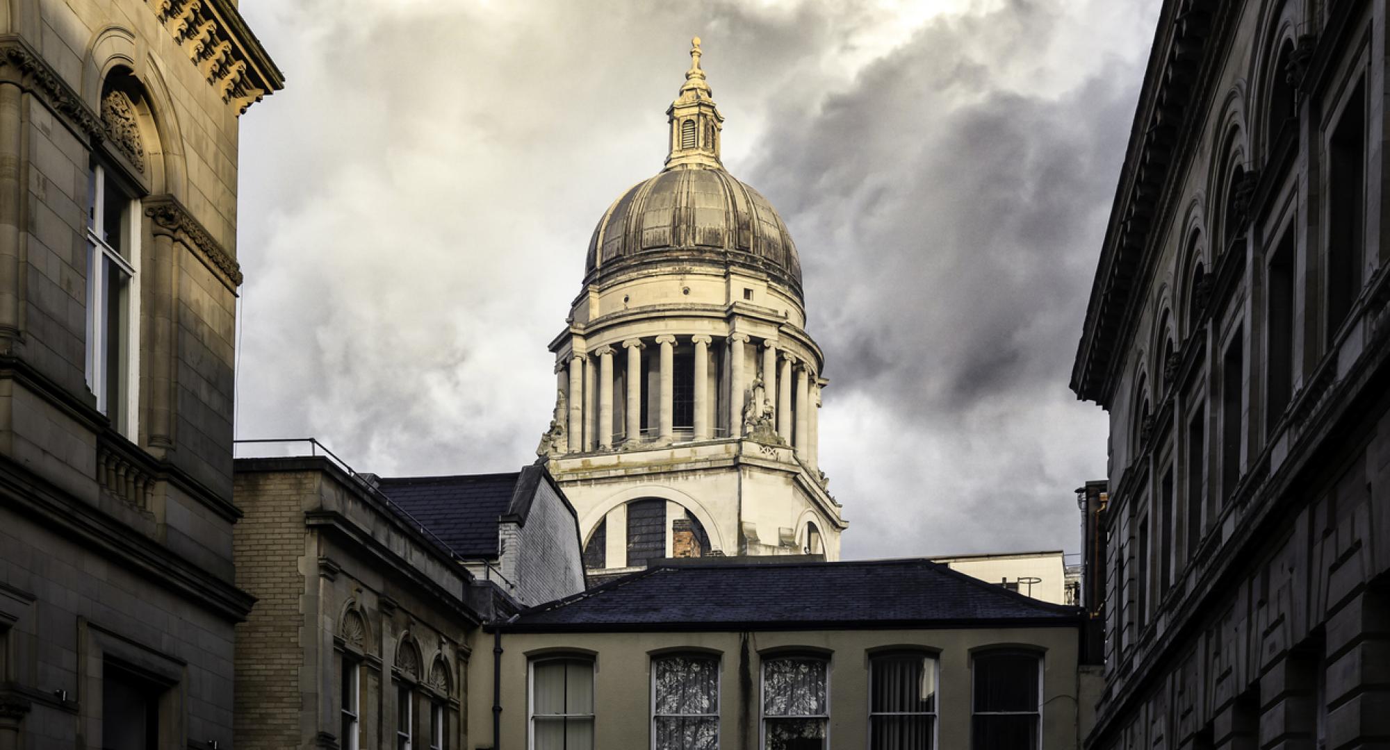 Nottingham Council building in the sun