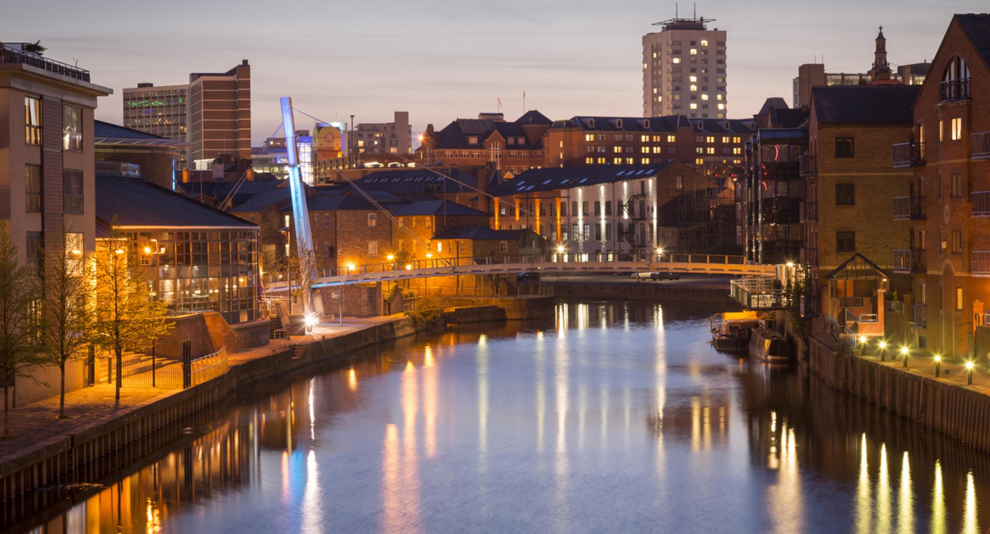 Leeds City Centre at dusk